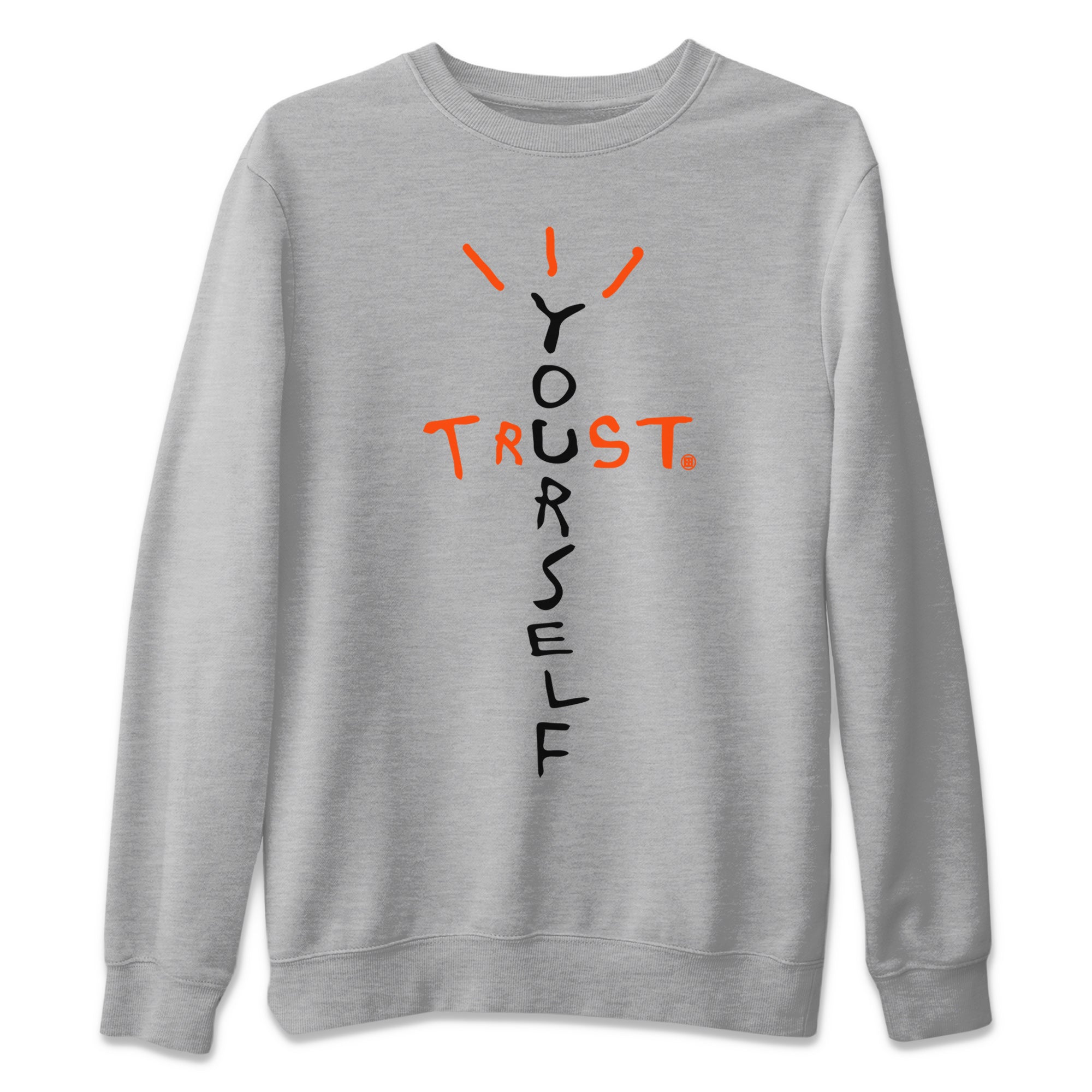 Air Jordan 12 Brilliant Orange Sneaker Match Tees Trust Yourself Streetwear Sneaker Shirt Air Jordan 12 Orange Sneaker Release Tees Unisex Shirts Heather Grey 2