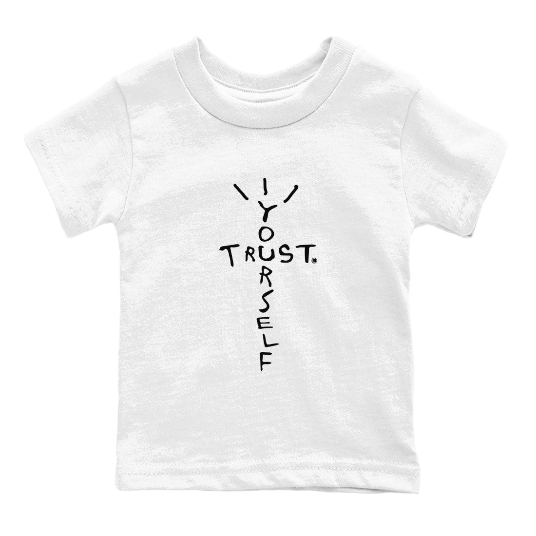 AJ14 Black White shirt toto match jordans Trust Yourself sneaker shirt Air Jordan 14 Panda Drip Gear Zone baby toddler White 2 cotton Shirt