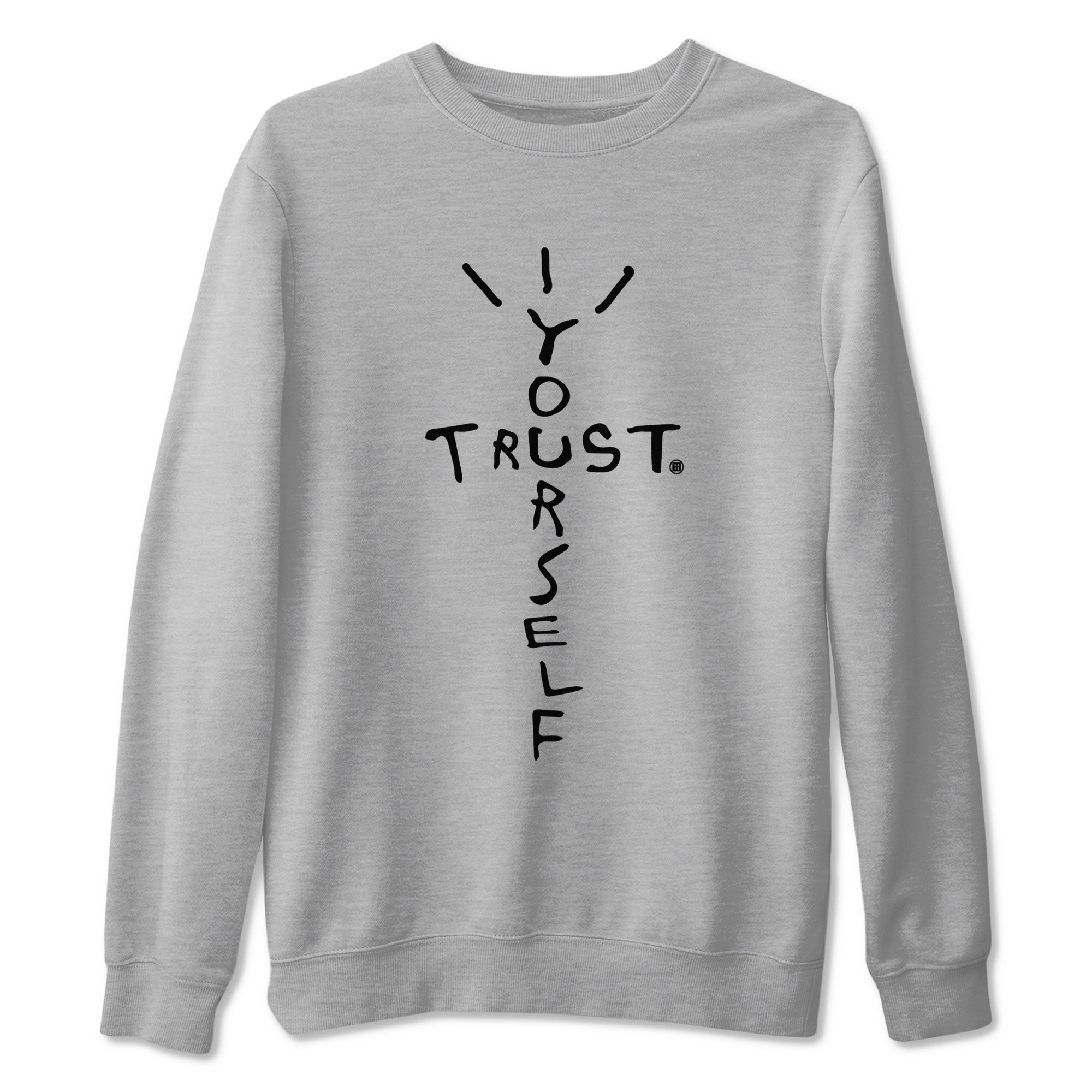 AJ14 Black White shirt toto match jordans Trust Yourself sneaker shirt Air Jordan 14 Panda Drip Gear Zone unisex crew neck cotton Heather Grey 2 crew neck shirt