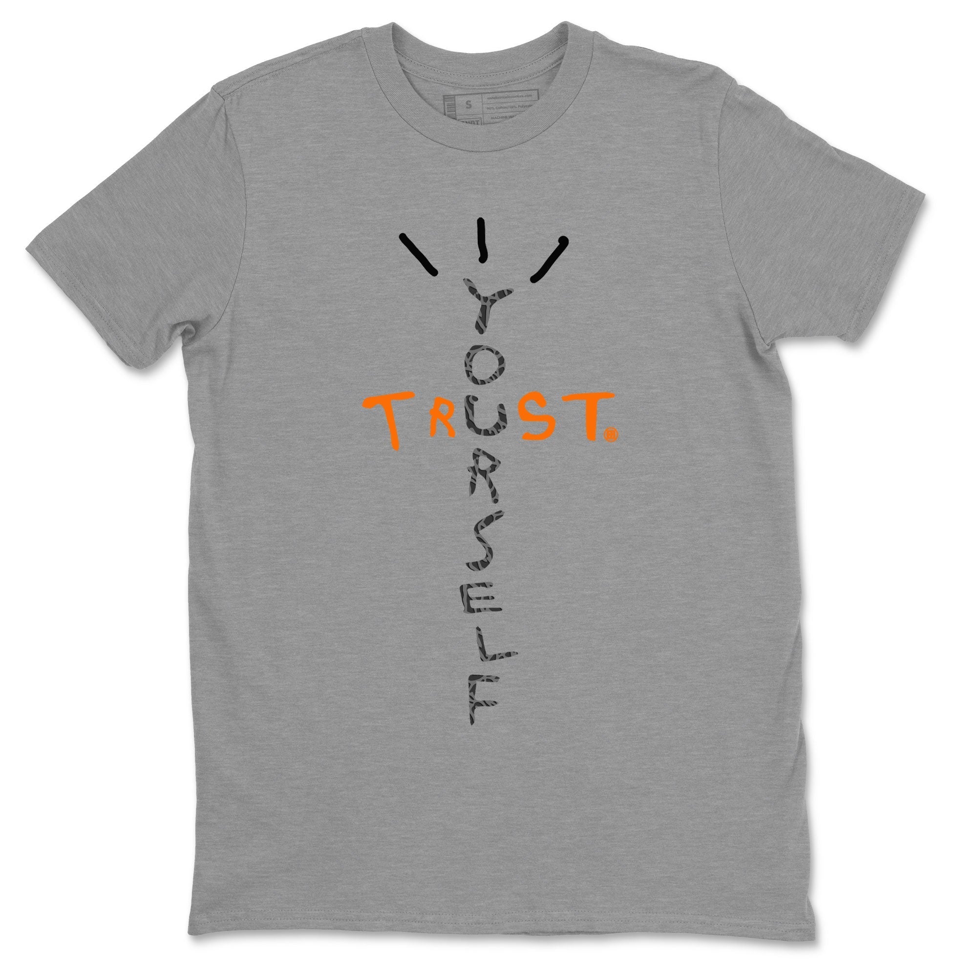 Jordan 3 Retro Fear AJ3 Grey shirt to match jordans Trust Yourself sneaker tees Air Jordan 3 Fear Drip Gear Zone Crew Neck Casual Unisex Heather Grey 2 T-Shirt