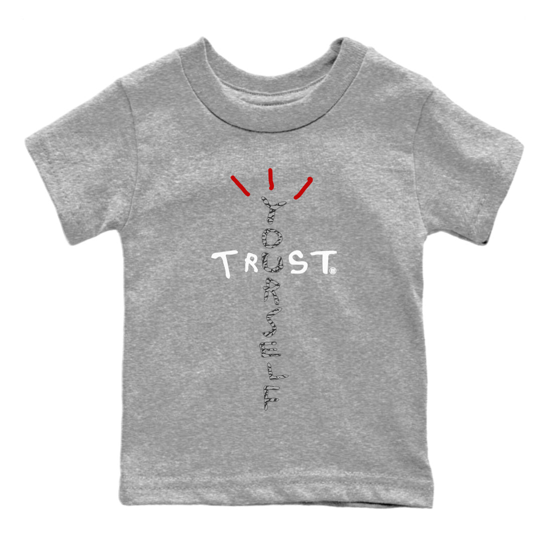 Air Jordan 3 White Cement Sneaker Match Tees Trust Yourself Streetwear Sneaker Shirt Jordan 3 Retro White Cement Sneaker Release Tees Kids Shirts Heather Grey 2
