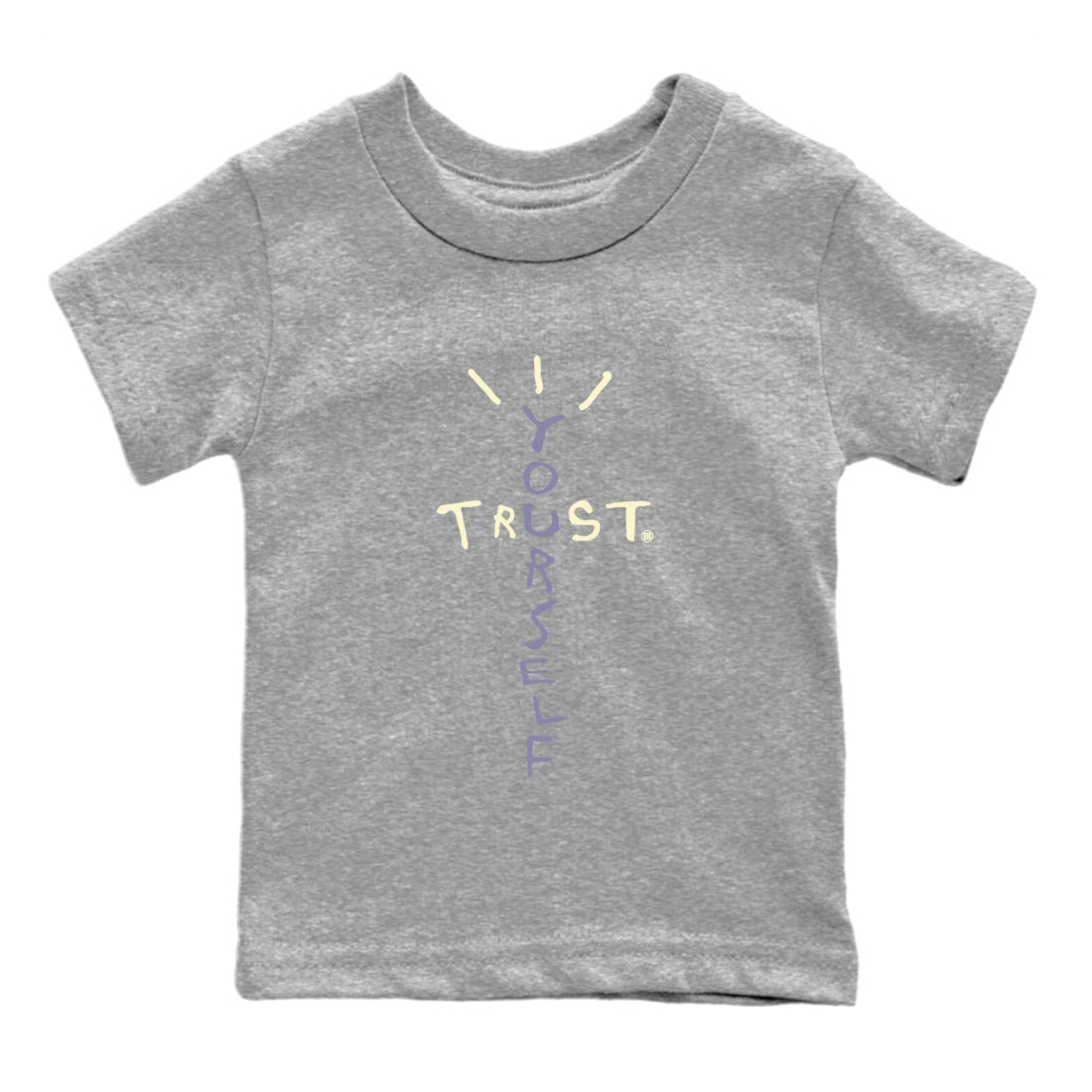 Air Jordan 5 Indigo Haze Sneaker Match Tees Trust Yourself Streetwear Sneaker Shirt 5s Indigo Haze Sneaker Release Tees Kids Shirts Heather Grey 2