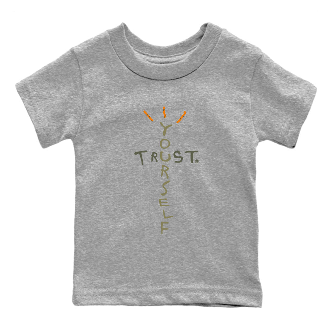 Air Jordan 5 Olive shirt to match jordans Trust Yourself sneaker tees 5s Olive Drip Gear Zone baby toddler Heather Grey 2 cotton Shirt