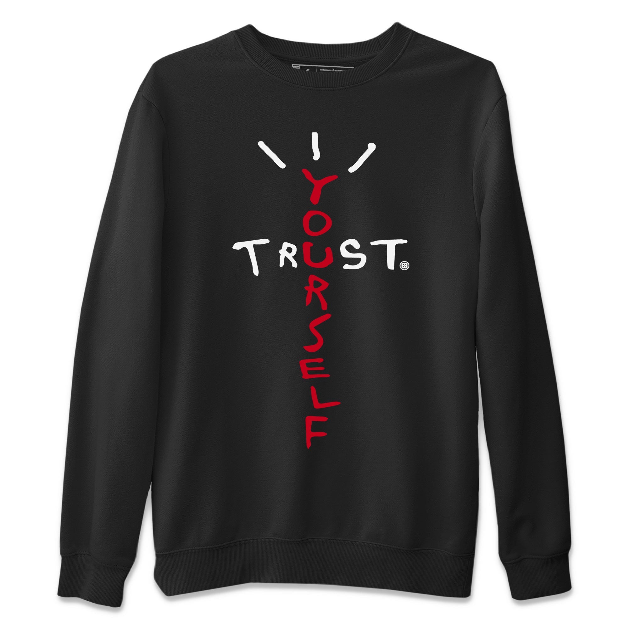 Jordan 1 Bred Patent Sneaker Matching T-Shirt Trust Yourself Sneaker Tees Jordan 1 Bred Patent Sneaker Release Tees Crew Neck Tees