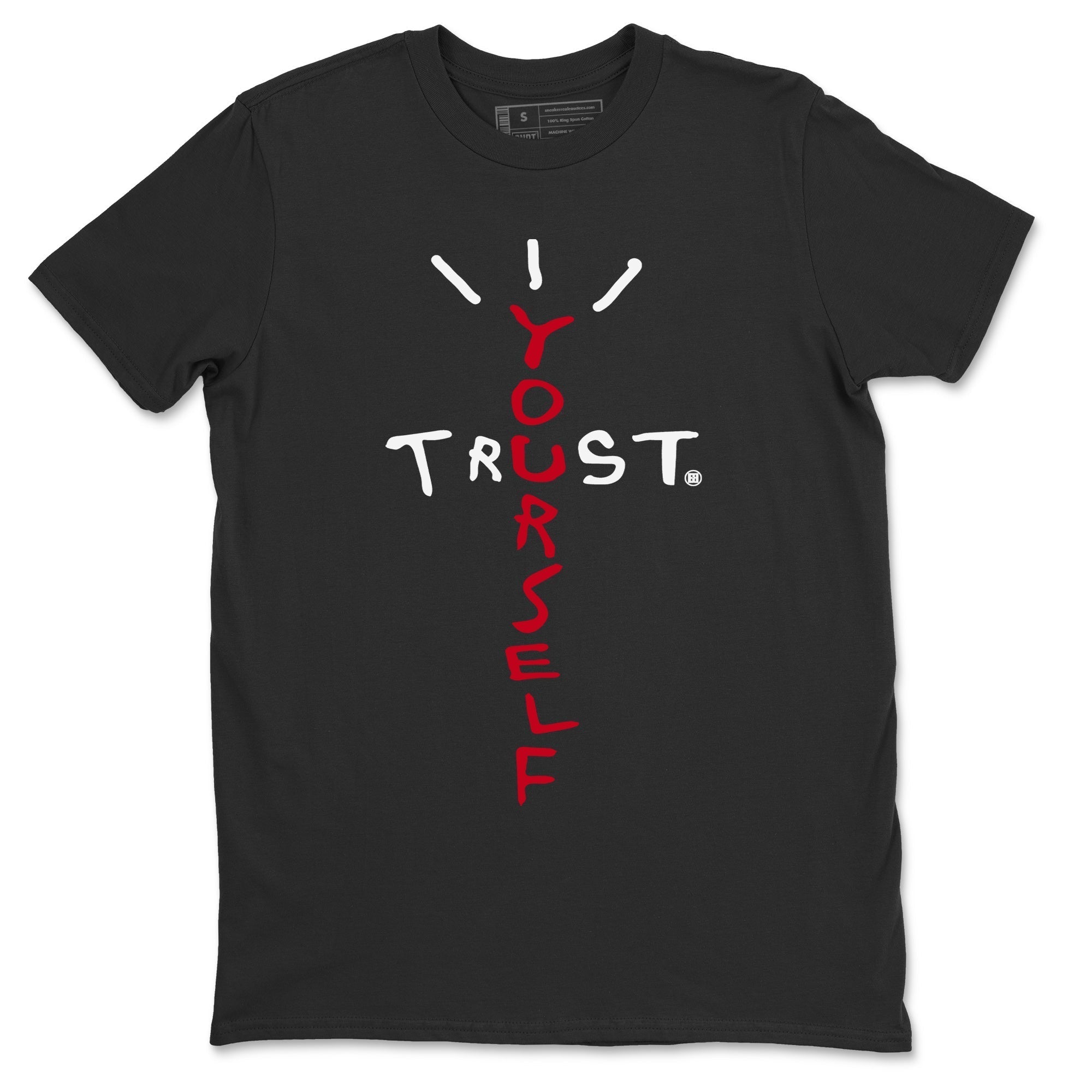 Jordan 1 Bred Patent Sneaker Matching T-Shirt Trust Yourself Sneaker Tees Jordan 1 Bred Patent Sneaker Release Tees Crew Neck Tees