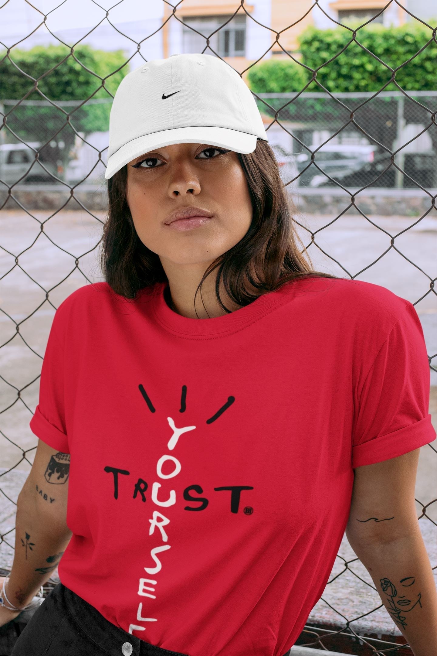 Jordan 1 Bred Patent Sneaker Matching T-Shirt Trust Yourself Sneaker Tees Jordan 1 Bred Patent Sneaker Release Tees Crew Neck Tees