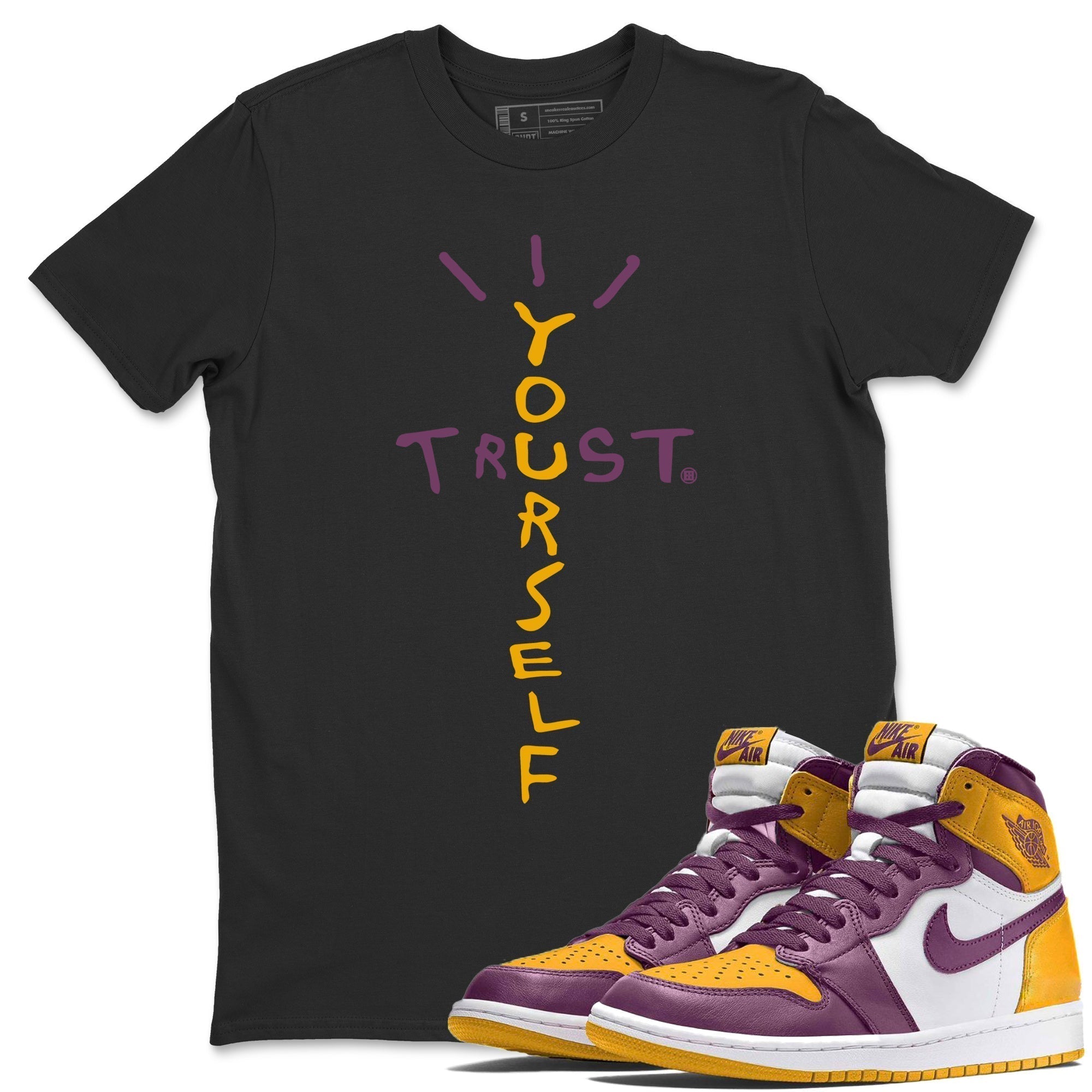 Jordan 1 Brotherhood Sneaker Matching T-Shirt Trust Yourself Sneaker Tees Jordan 1 Brotherhood Sneaker Release Tees Crew Neck Tees