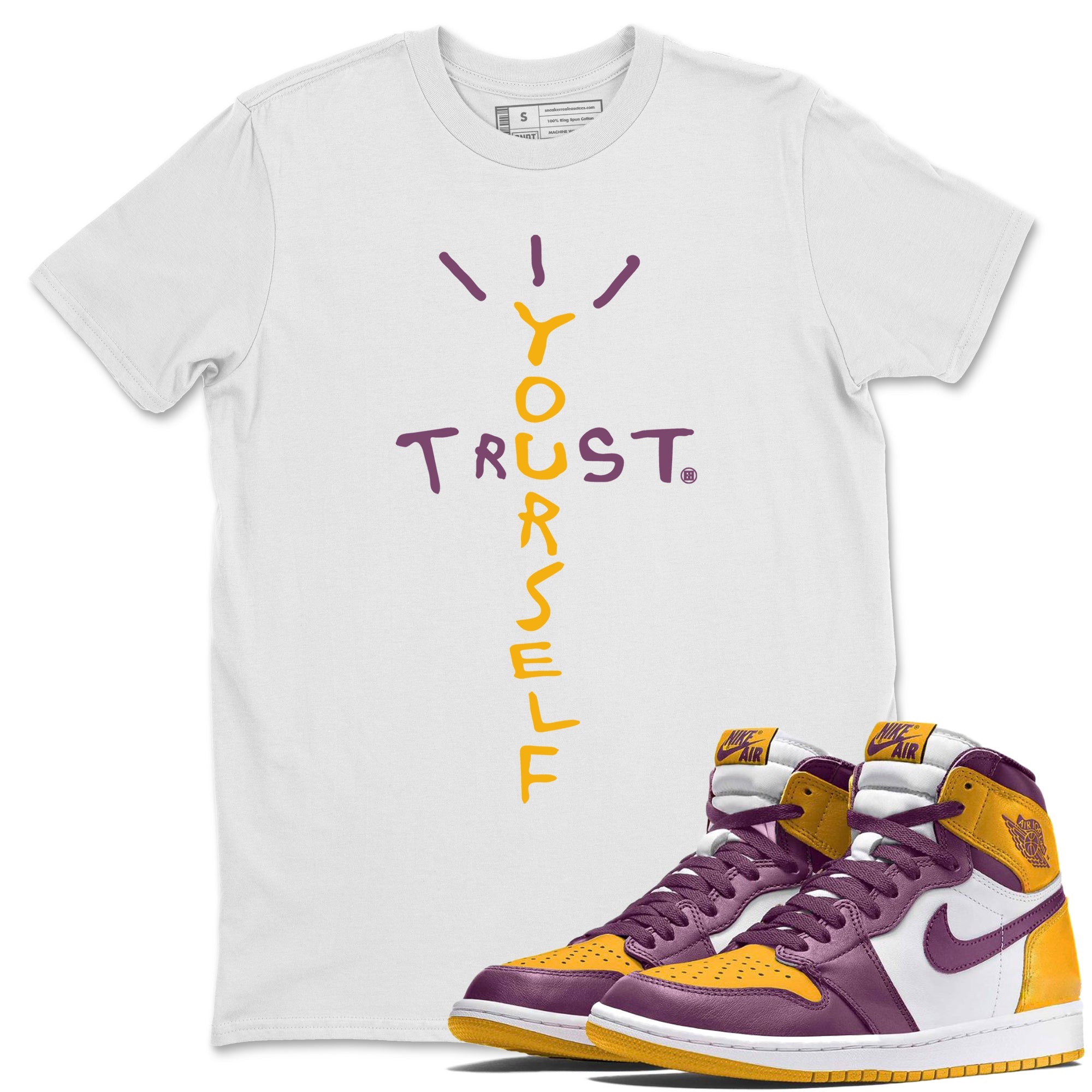 Jordan 1 Brotherhood Sneaker Matching T-Shirt Trust Yourself Sneaker Tees Jordan 1 Brotherhood Sneaker Release Tees Crew Neck Tees