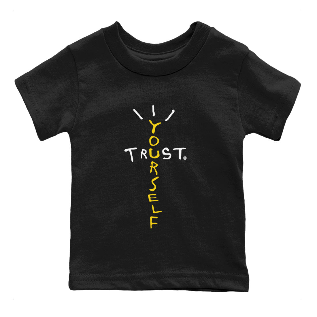  Trust Yourself Baby and Kids Streetwear Sneaker Shirt Jordan 4 Thunder Kids Streetwear Sneaker Shirt Washing and Care Tip