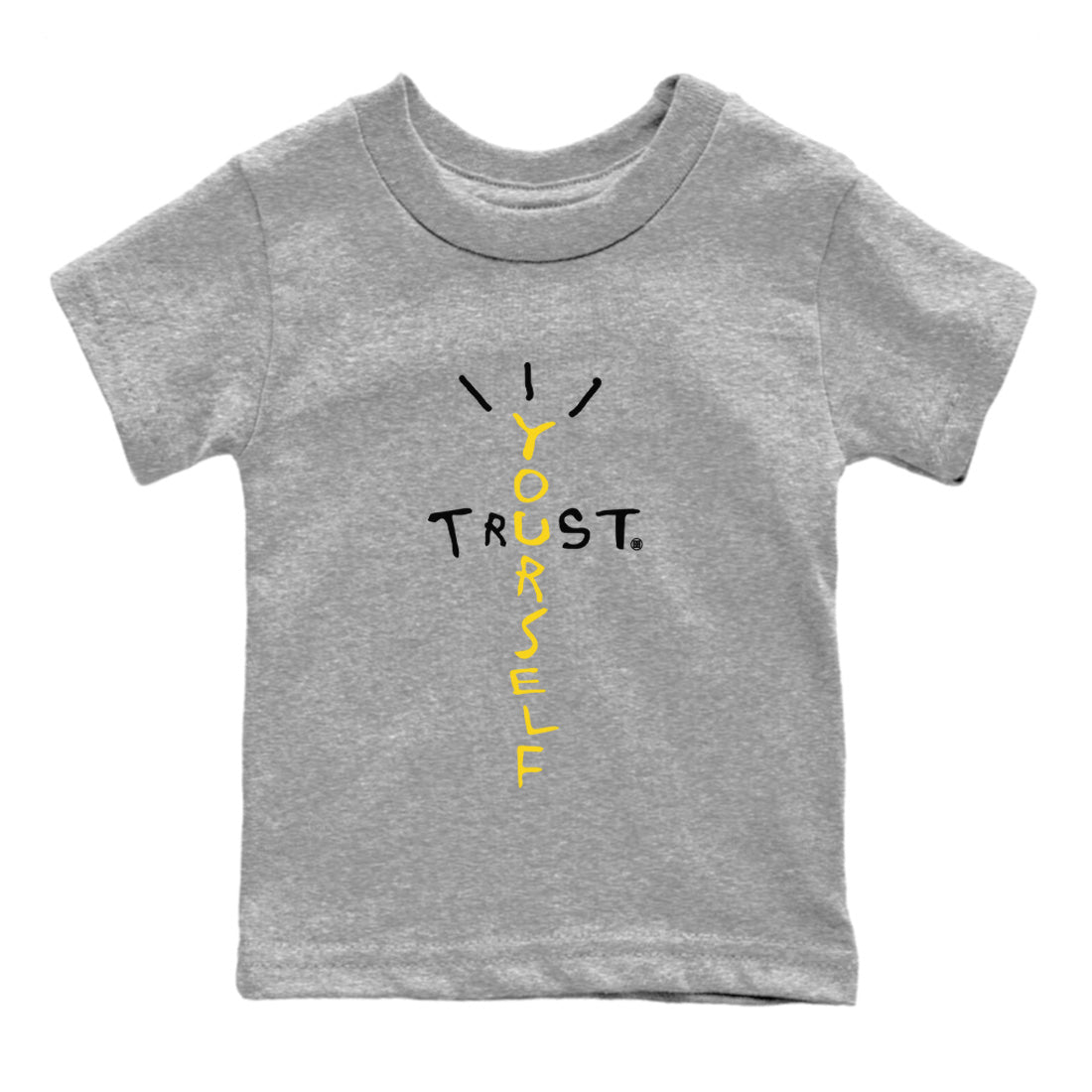  Sneaker Match Tees Trust Yourself Streetwear Sneaker Shirt Air Jordan 4 Retro Thunder Sneaker Release Tees Kids Shirts Heather Grey 2