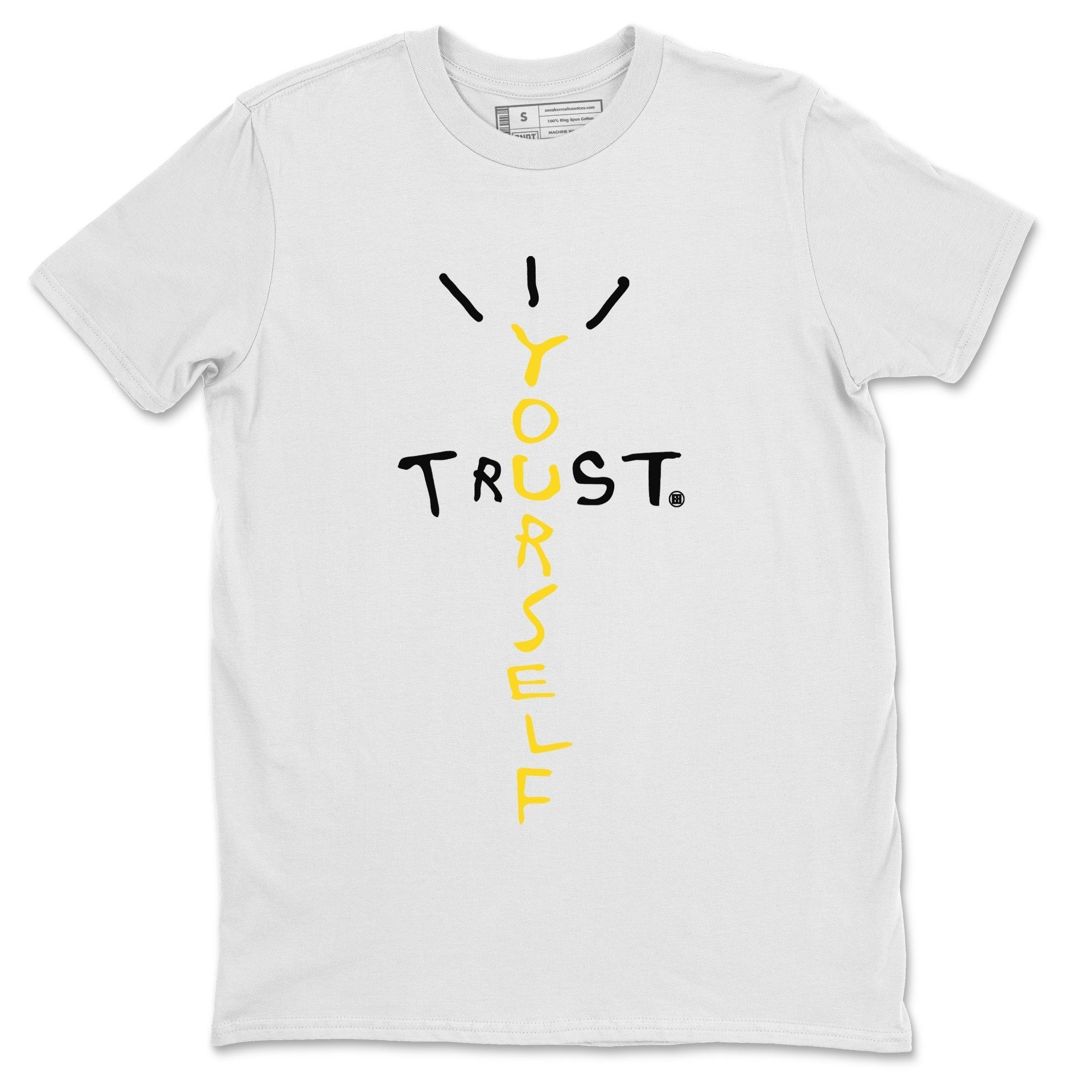  Sneaker Match Tees Trust Yourself Streetwear Sneaker Shirt Air Jordan 4 Retro Thunder Sneaker Release Tees Unisex Shirts White 2