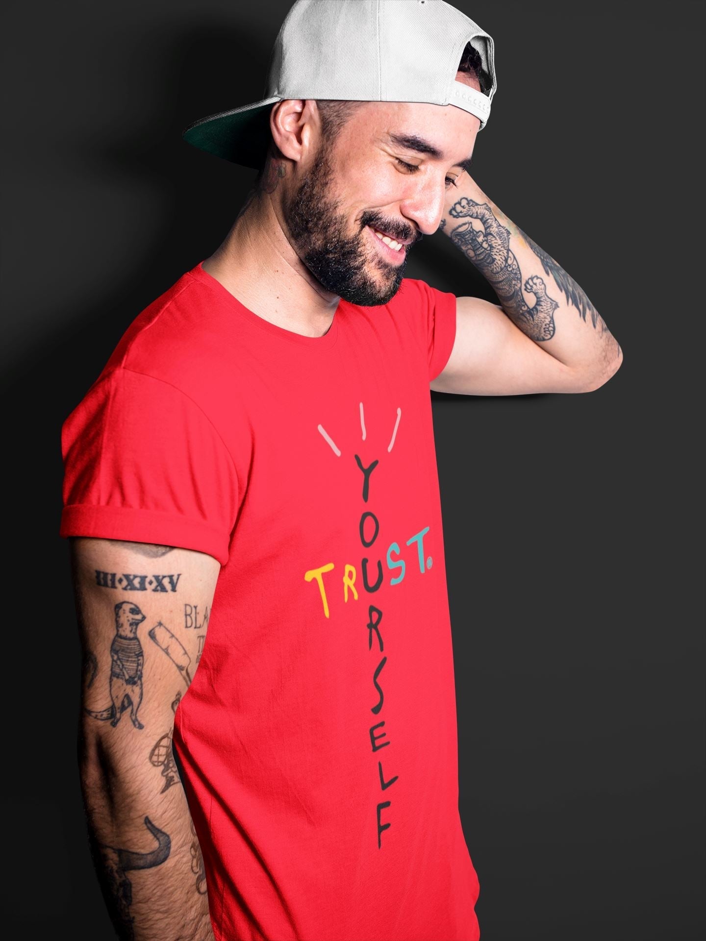 Yeezy 700 Hi-Res Red Shirt To Match Jordans Trust Yourself Sneaker Tees Yeezy 700 Hi-Res Red Drip Gear Zone Sneaker Matching Clothing Unisex Shirts