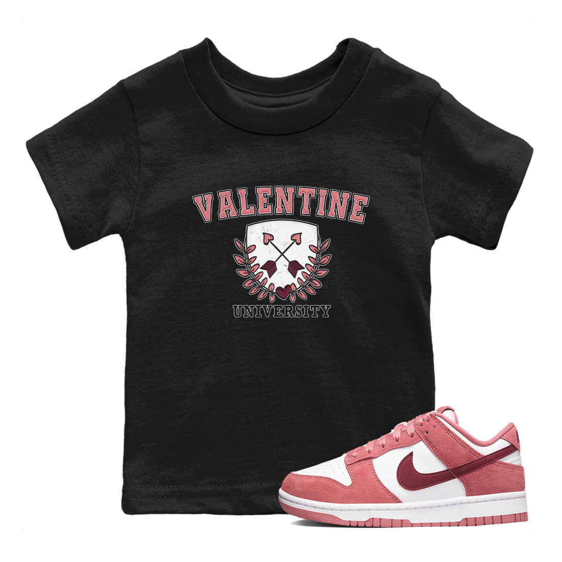 Dunk Valentine's Day shirt to match jordans University sneaker tees Dunks Valentine's Day Drip Gear Zone baby toddler Black 1 cotton Shirt