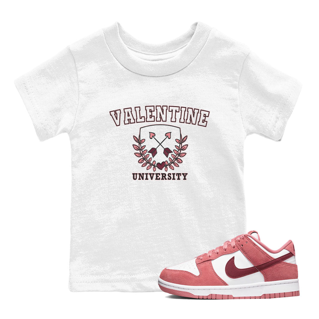 Dunk Valentine's Day shirt to match jordans University sneaker tees Dunks Valentine's Day Drip Gear Zone baby toddler White 1 cotton Shirt
