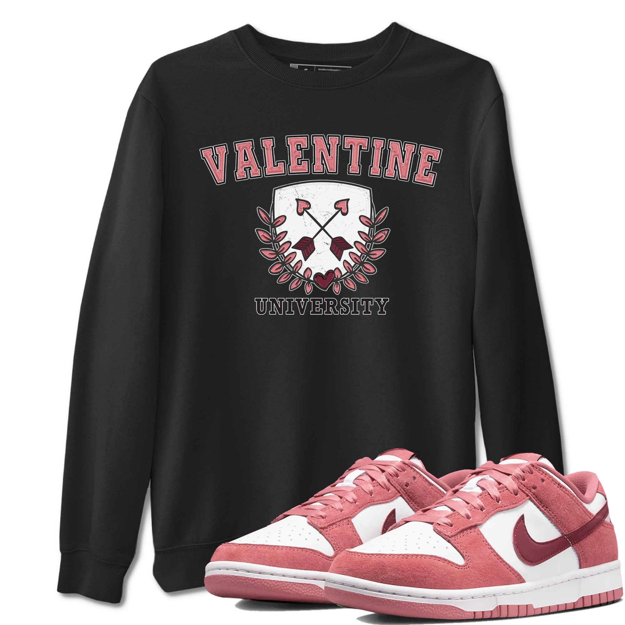Dunk Valentine's Day shirt to match jordans University sneaker tees Dunks Valentine's Day Drip Gear Zone unisex cotton Black 1 crew neck shirt