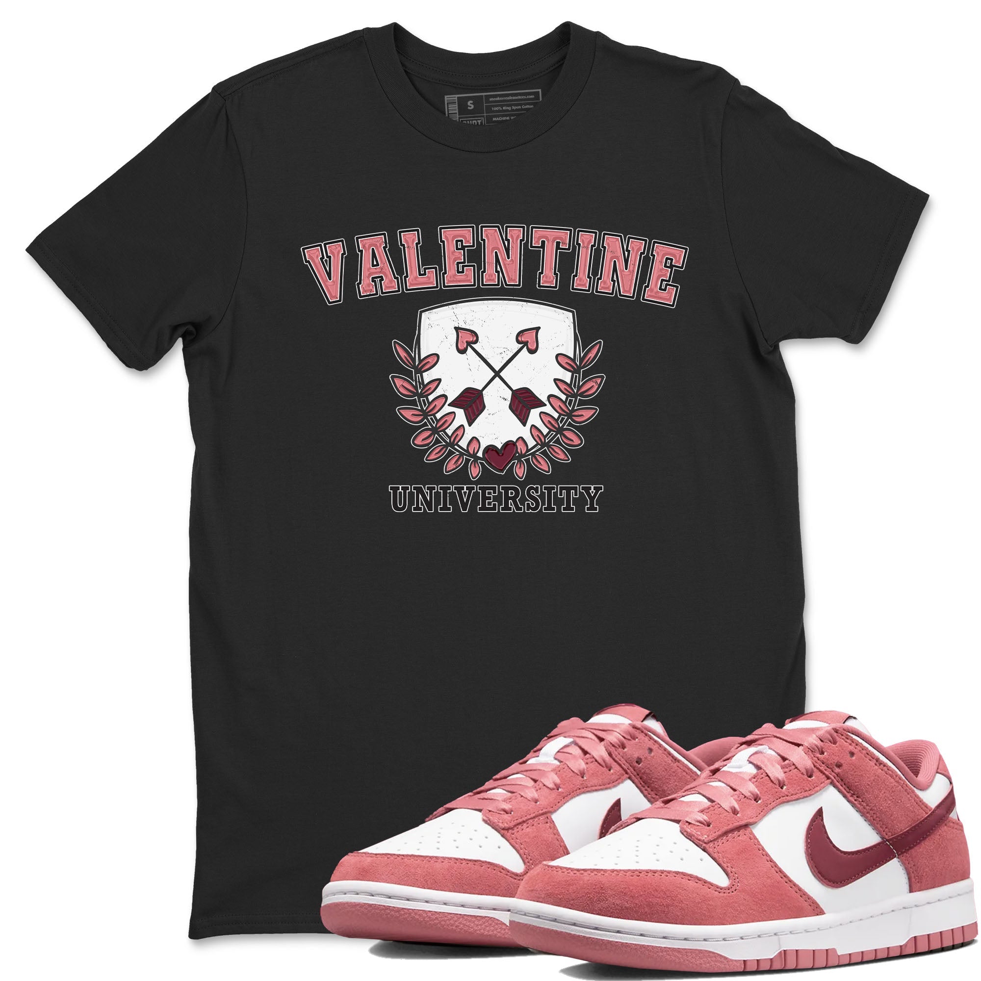 Dunk Valentine's Day shirt to match jordans University sneaker tees Dunks Valentine's Day Drip Gear Zone unisex cotton Black 1 crew neck shirt