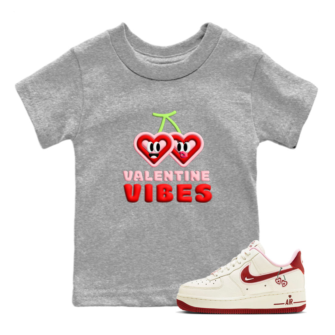 Air Force 1 Valentines Day Sneaker Match Tees Valentines Vibes Sneaker Tees Air Force 1 Valentines Day Jordan to match sneaker T-Shirt Kids Shirts
