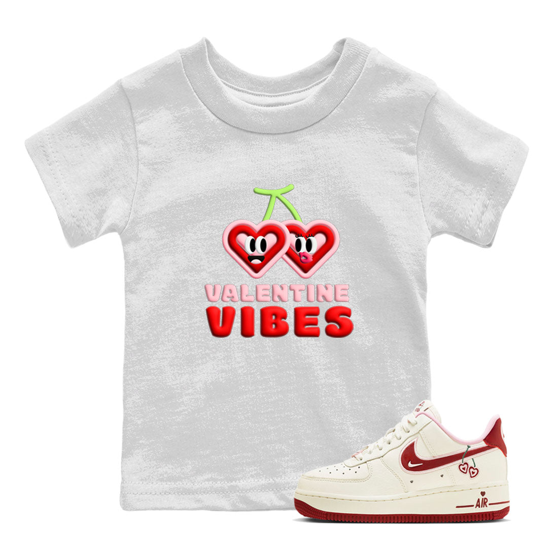Air Force 1 Valentines Day Sneaker Match Tees Valentines Vibes Sneaker Tees Air Force 1 Valentines Day Jordan to match sneaker T-Shirt Kids Shirts