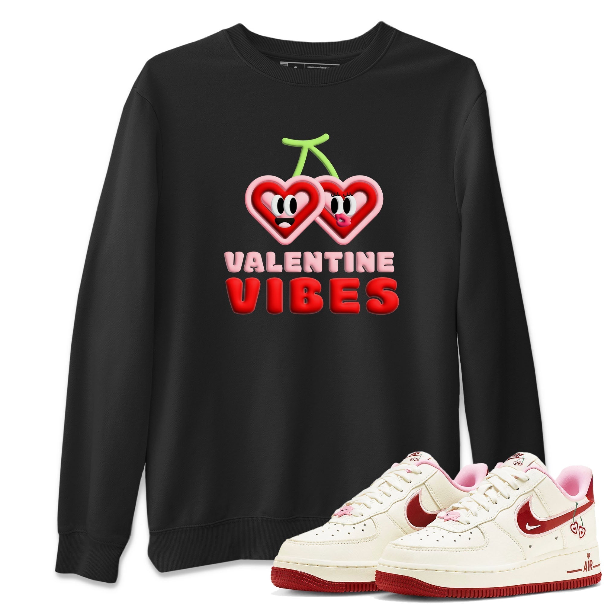 Air Force 1 Valentines Day Sneaker Match Tees Valentines Vibes Sneaker Tees Air Force 1 Valentines Day Jordan to match sneaker T-Shirt Crew Neck Shirts