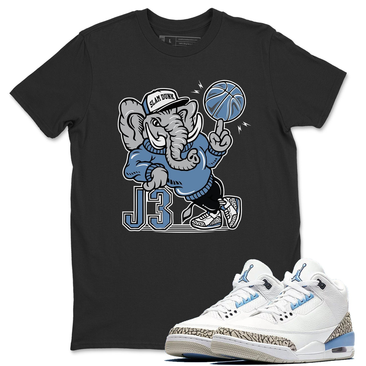 Jordan 3 Valor Blue Shirt To Match Jordans AJ3 Elephant Sneaker Tees Jordan 3 Valor Blue Drip Gear Zone Sneaker Matching Clothing Unisex Shirts