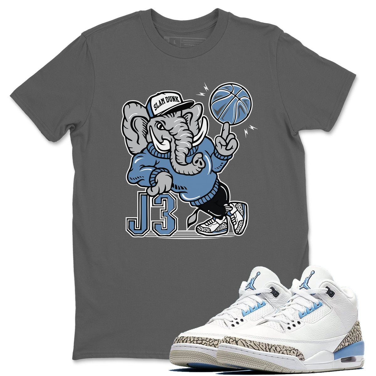 Jordan 3 Valor Blue Shirt To Match Jordans AJ3 Elephant Sneaker Tees Jordan 3 Valor Blue Drip Gear Zone Sneaker Matching Clothing Unisex Shirts