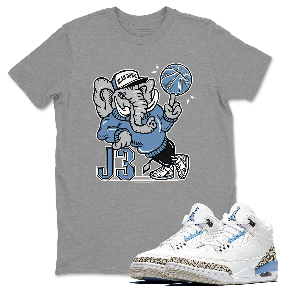 Jordan 3 Valor Blue Shirt To Match Jordans AJ3 Elephant Sneaker Tees Jordan 3 Valor Blue Drip Gear Zone Sneaker Matching Clothing Unisex Shirts