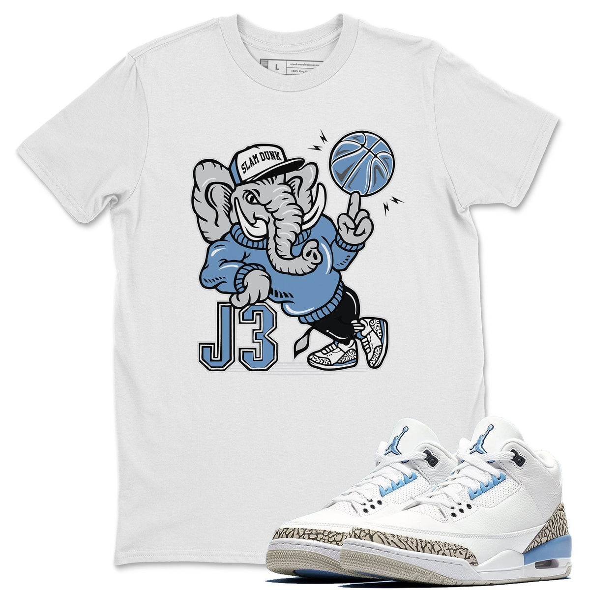 Jordan 3 Valor Blue Shirt To Match Jordans AJ3 Elephant Sneaker Tees Jordan 3 Valor Blue Drip Gear Zone Sneaker Matching Clothing Unisex Shirts
