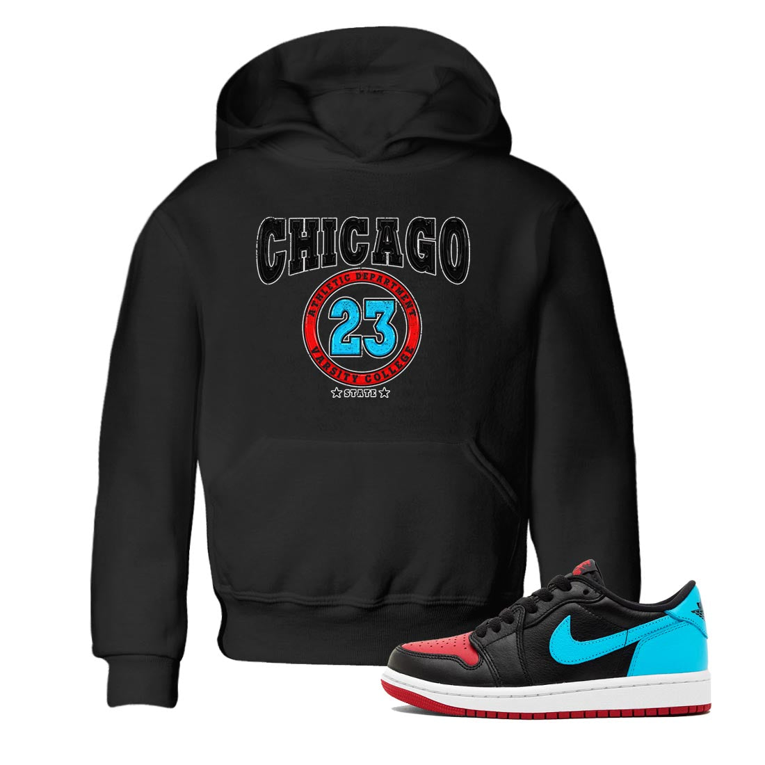 Air Jordan 1 Low UNC to Chicago shirt to match jordans Varsity Streetwear Sneaker Shirt Air Jordan 1 UNC to Chicago Drip Gear Zone Sneaker Matching Clothing Baby Toddler Black 1 T-Shirt