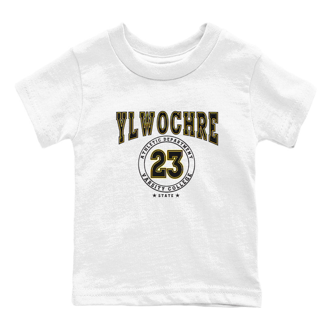 1s Yellow Ochre shirt to match jordans Varsity sneaker tees Air Jordan 1 High OG Yellow Ochre Drip Gear Zone baby toddler White 2 cotton Shirt