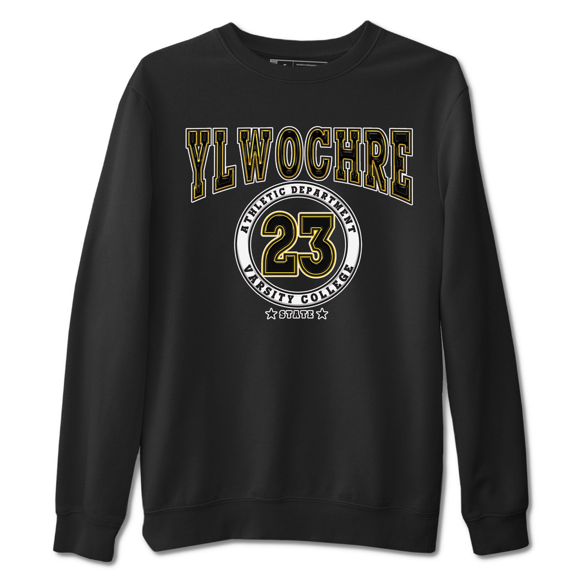 1s Yellow Ochre shirt to match jordans Varsity sneaker tees Air Jordan 1 High OG Yellow Ochre Drip Gear Zone unisex cotton Black 2 crew neck shirt