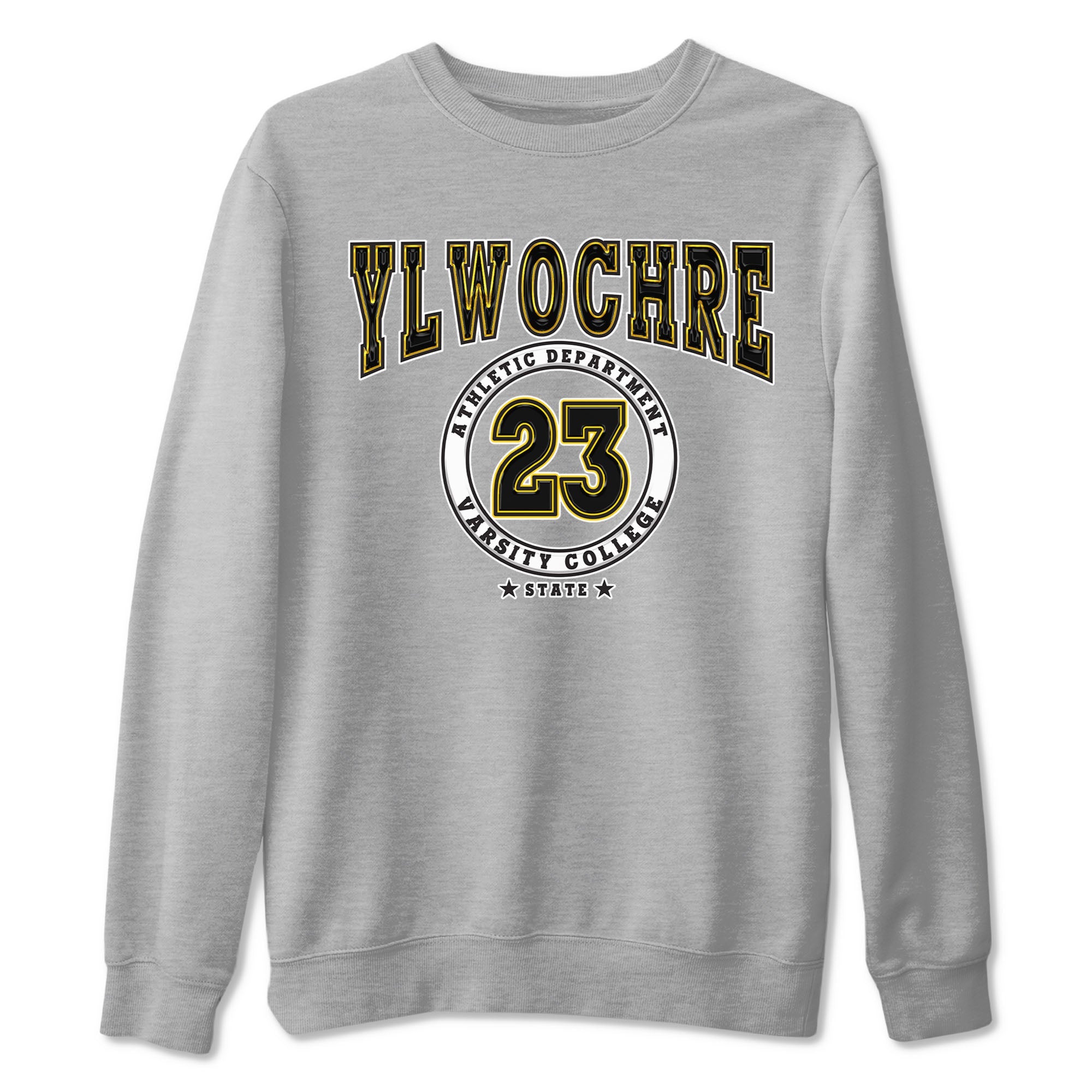 1s Yellow Ochre shirt to match jordans Varsity sneaker tees Air Jordan 1 High OG Yellow Ochre Drip Gear Zone unisex cotton Heather Grey 2 crew neck shirt