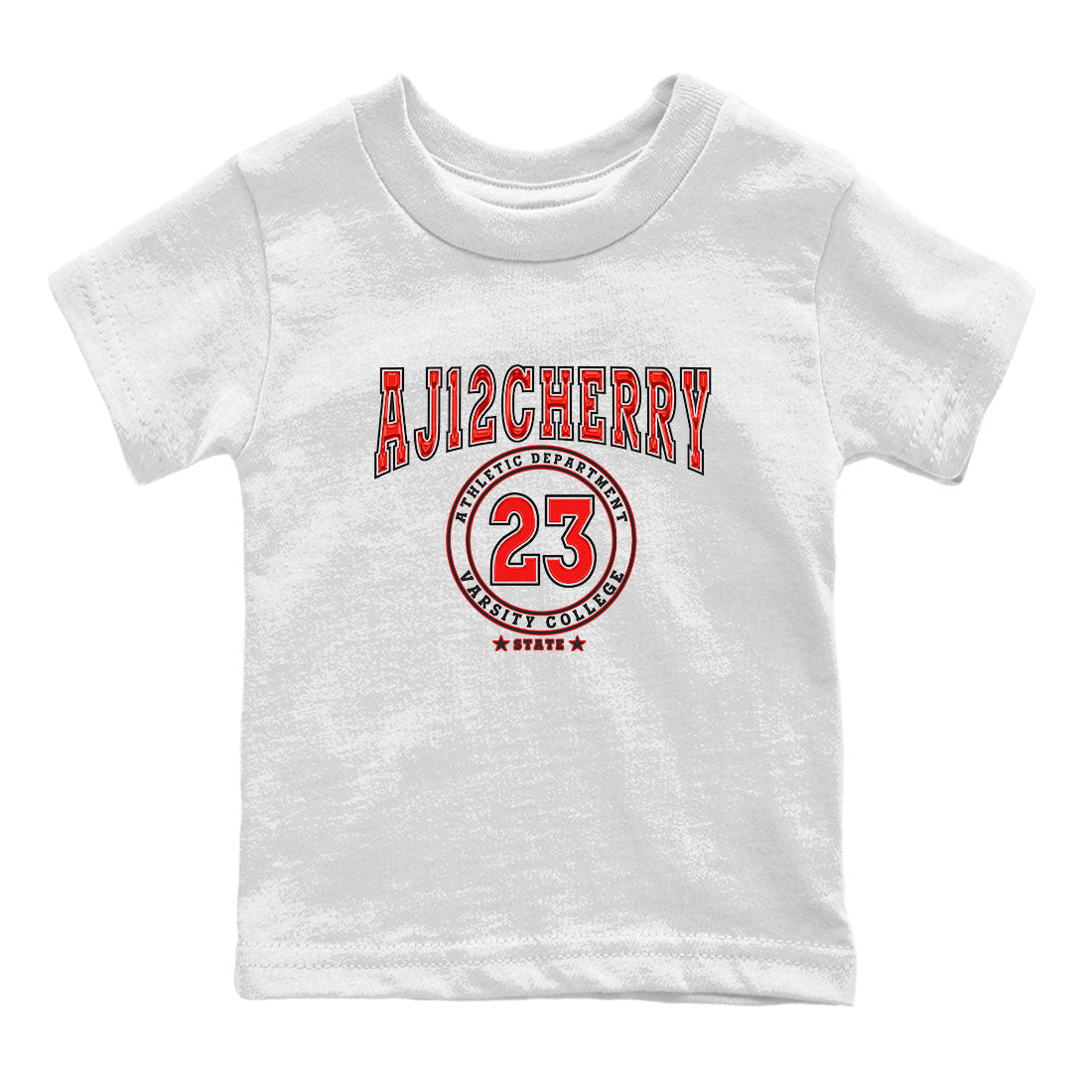 Jordan 12 Retro Cherry shirt to match jordans Varsity Red Varsity special sneaker matching tees 12s Cherry Drip Gear Zone Baby Toddler White 2 T-Shirt