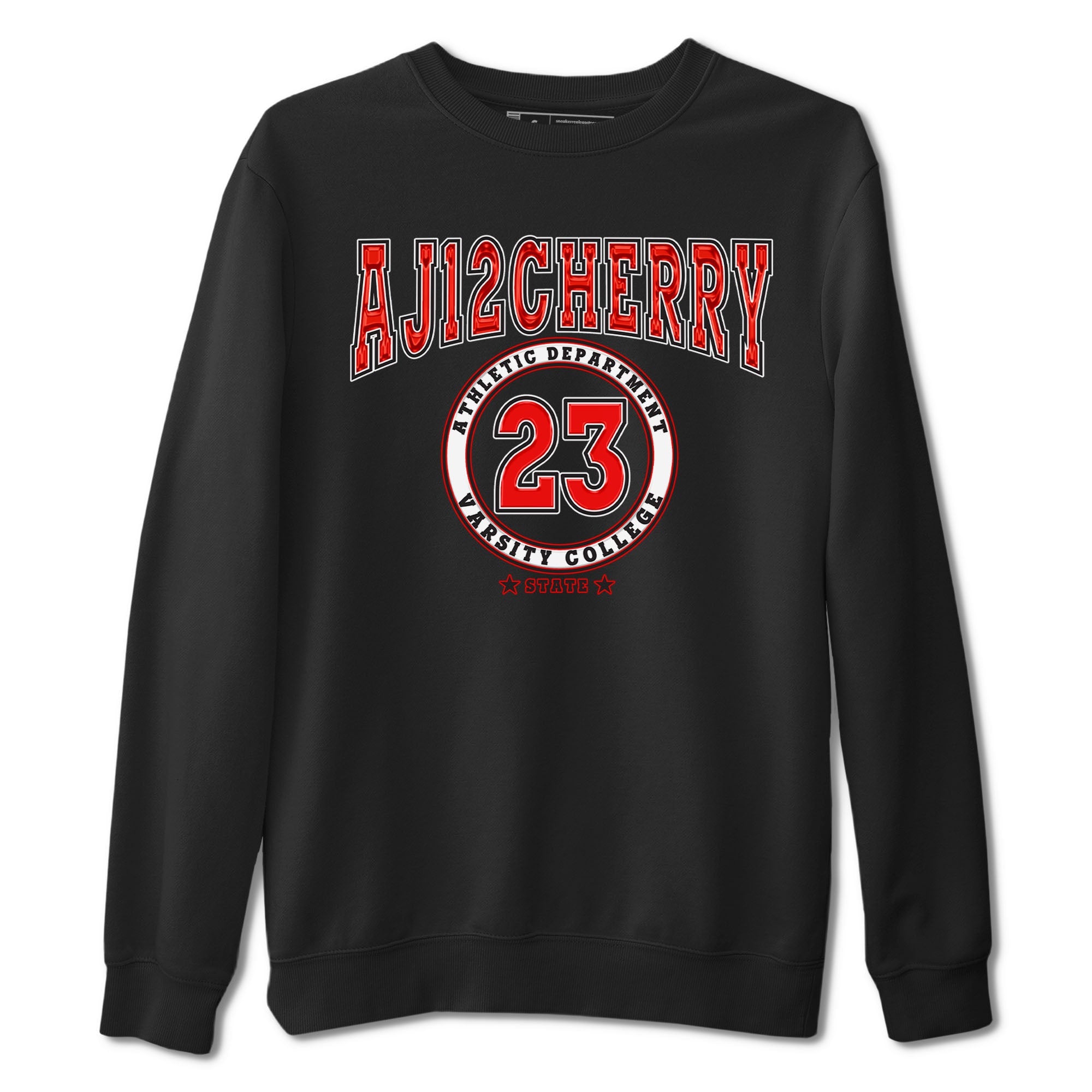 Jordan 12 Retro Cherry shirt to match jordans Varsity Red Varsity special sneaker matching tees 12s Cherry Drip Gear Zone Unisex Black 2 T-Shirt