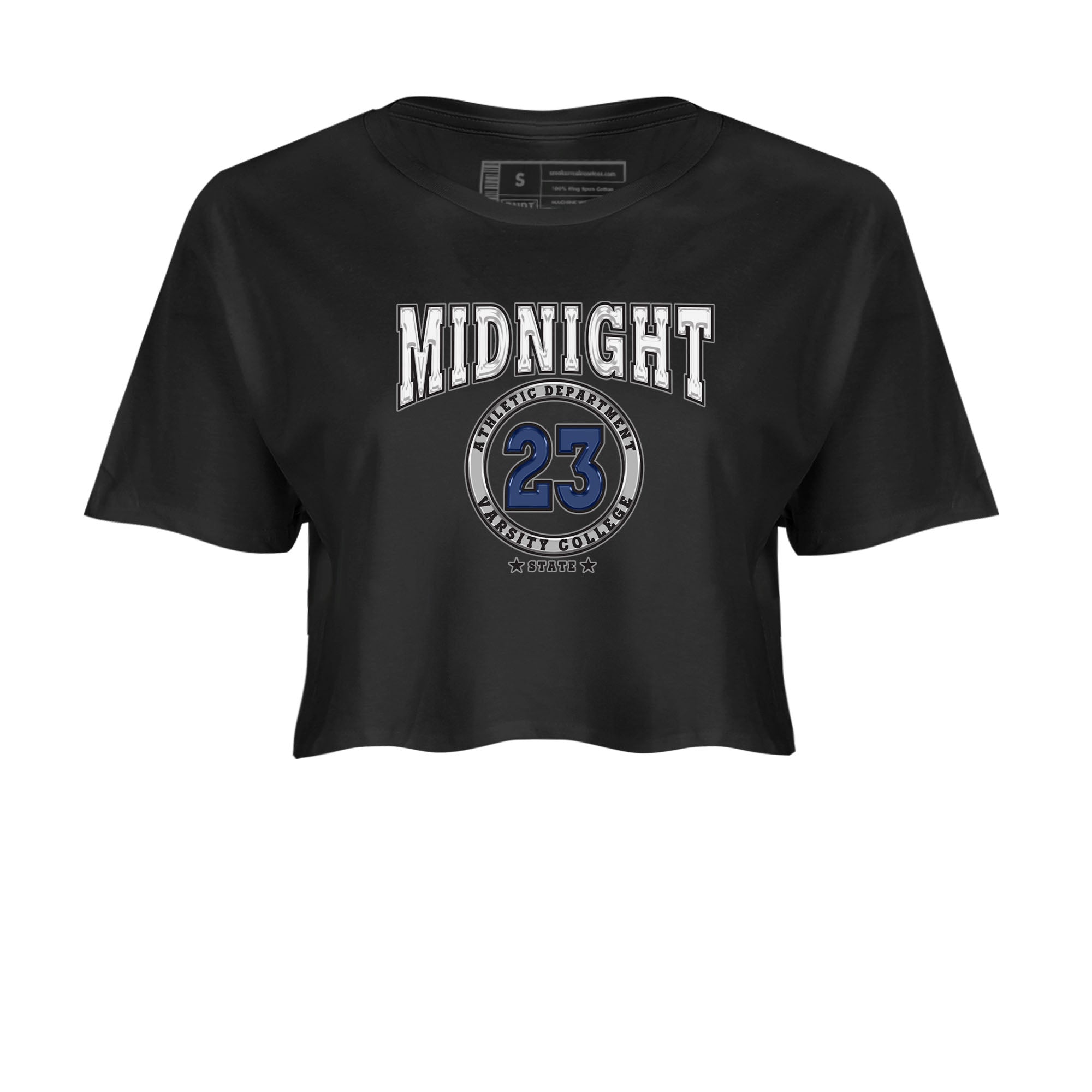 Air Jordan 3 Retro Midnight Navy shirt to match jordans Varsity sneaker shirt 3s Midnight Navy Drip Gear Zone Black 2 crop shirt