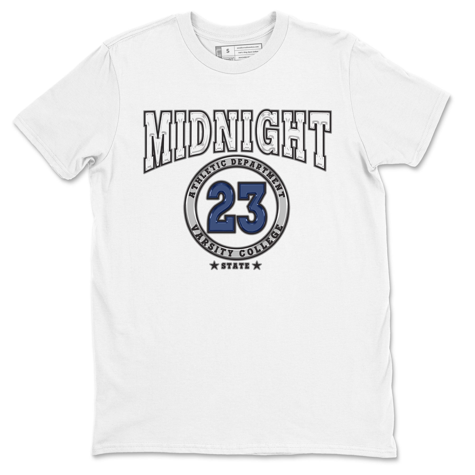 Air Jordan 3 Retro Midnight Navy shirt to match jordans Varsity sneaker shirt 3s Midnight Navy Drip Gear Zone unisex crew neck cotton White 2 crew neck shirt