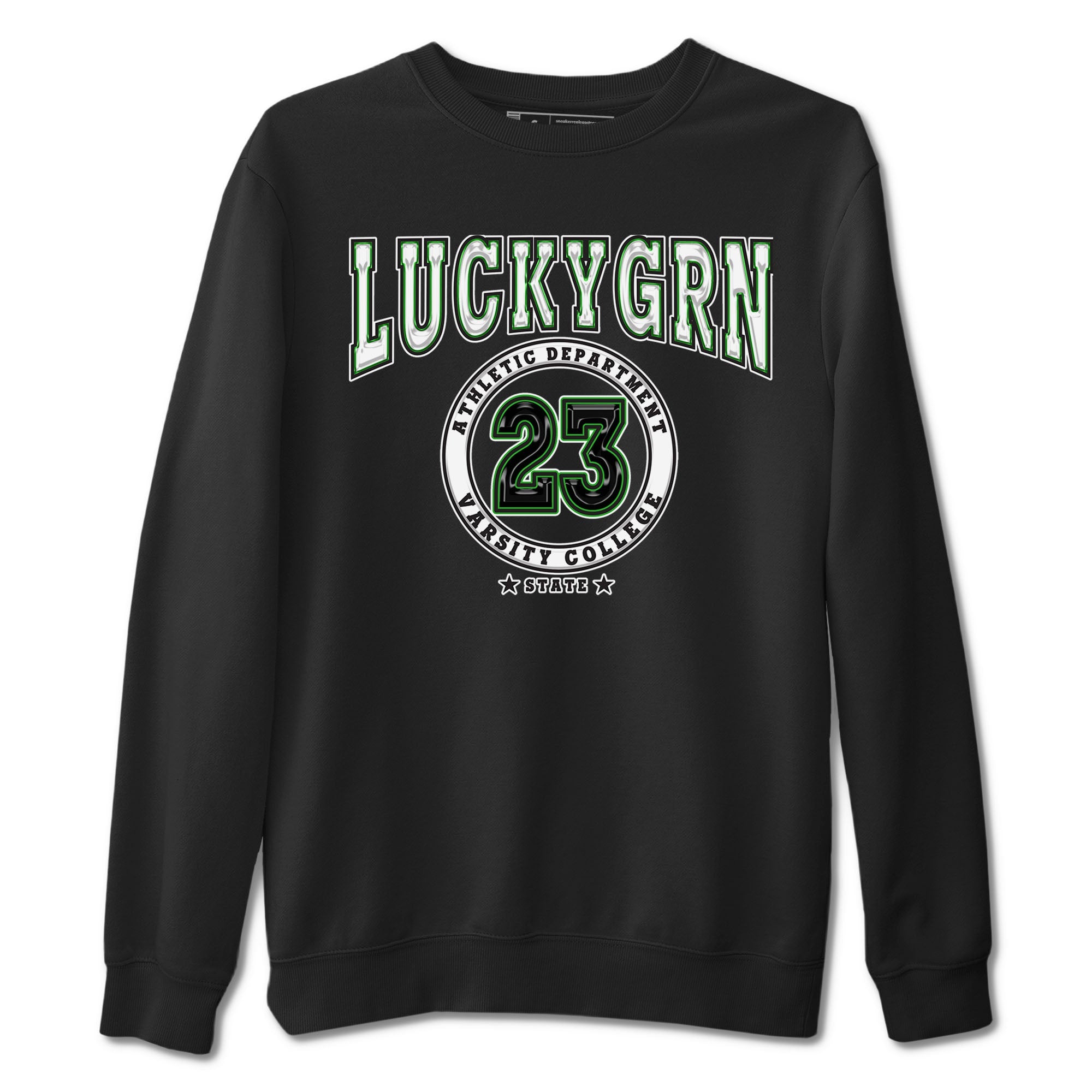 5s Lucky Green shirt to match jordans Varsity sneaker tees Air Jordan 5 Lucky Green Drip Gear Zone unisex cotton Black 2 crew neck shirt