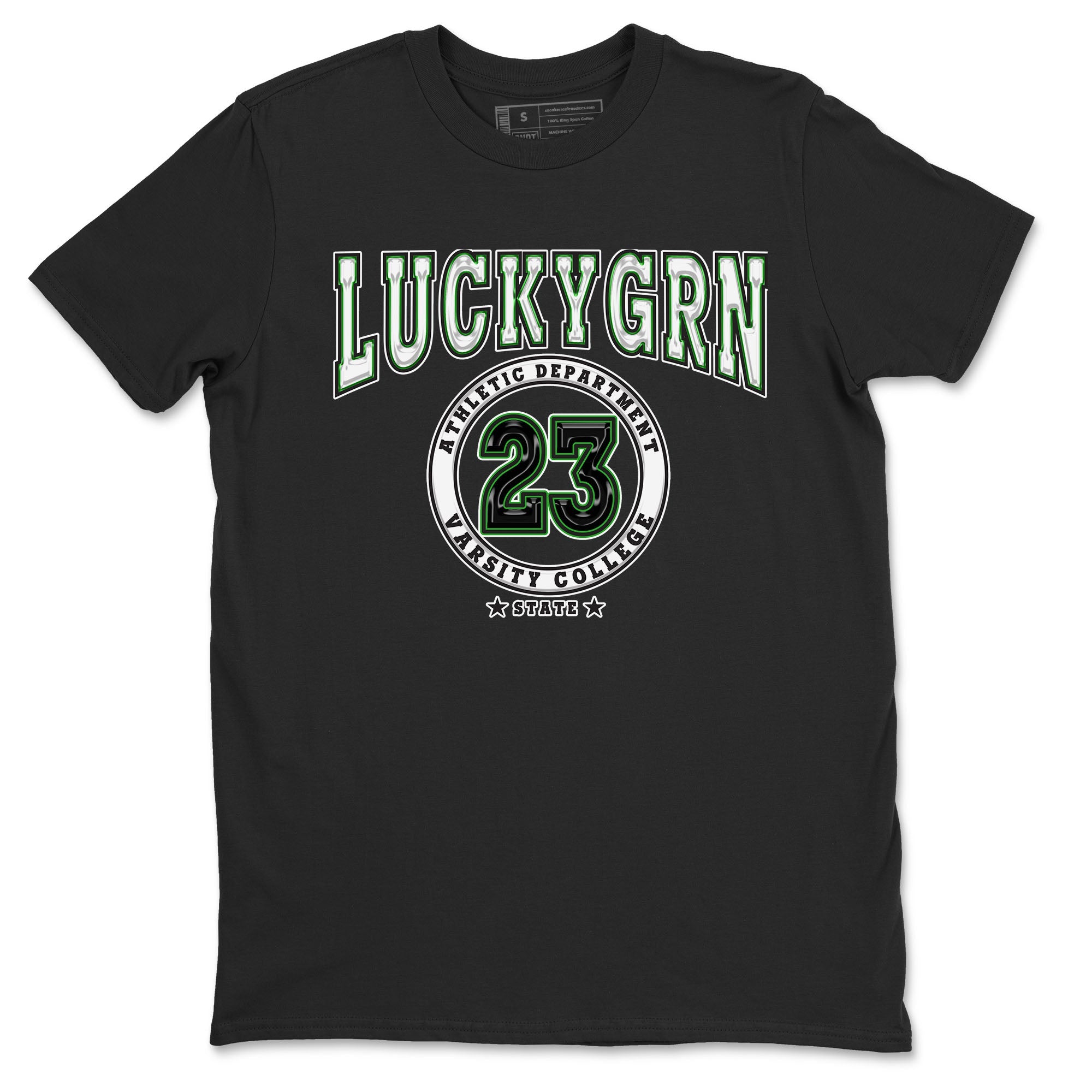 5s Lucky Green shirt to match jordans Varsity sneaker tees Air Jordan 5 Lucky Green Drip Gear Zone unisex cotton Black 2 crew neck shirt