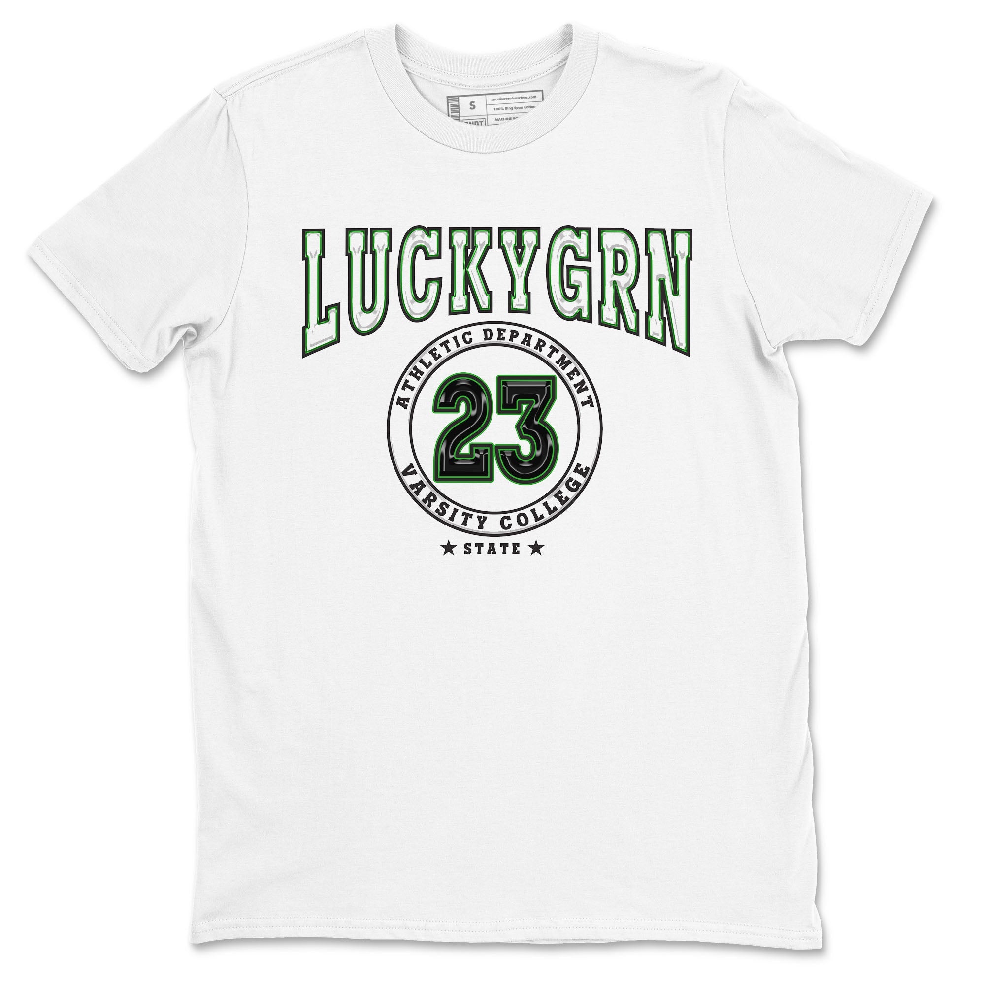 5s Lucky Green shirt to match jordans Varsity sneaker tees Air Jordan 5 Lucky Green Drip Gear Zone unisex cotton White 2 crew neck shirt