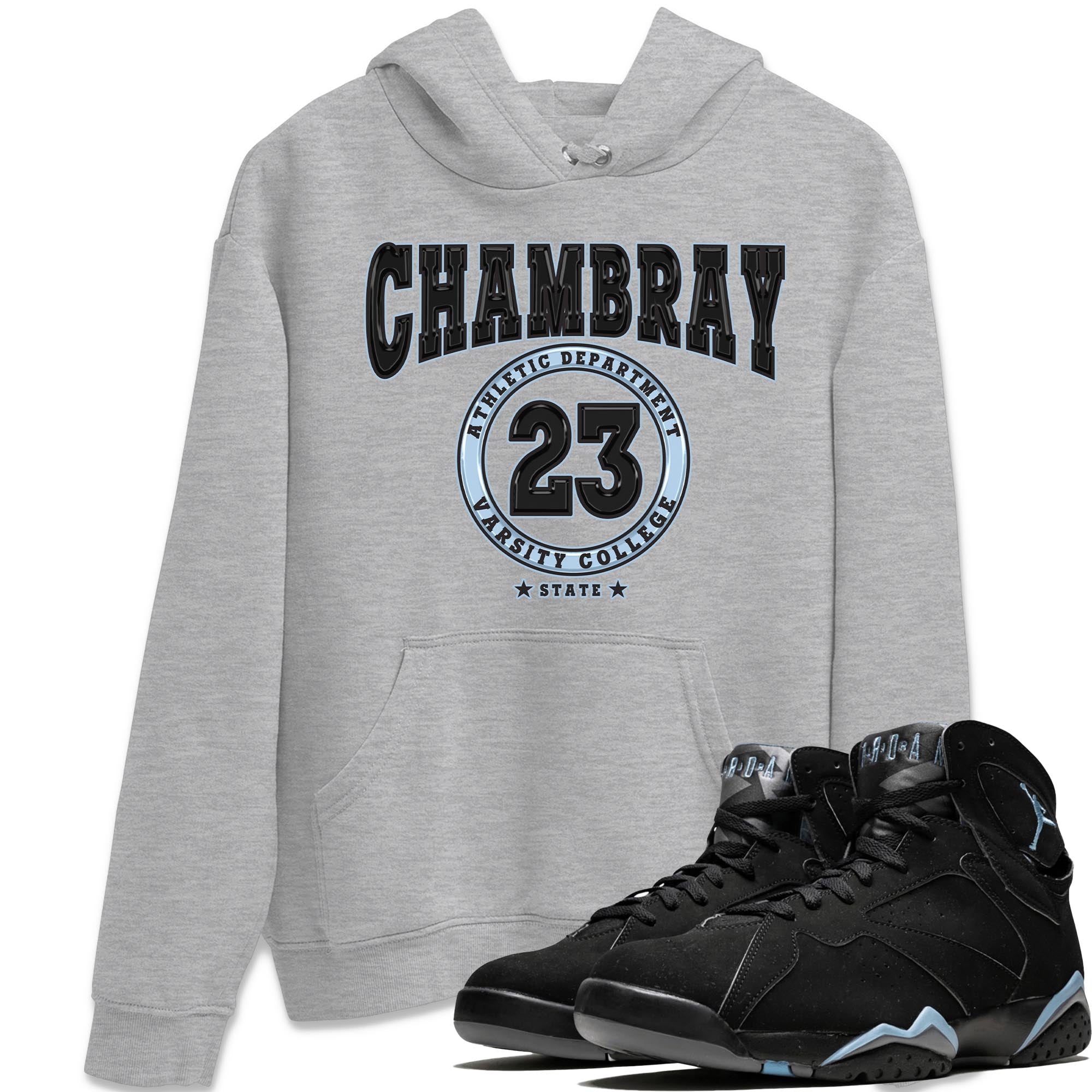 Air Jordan 7 Chambray shirt to match jordans Varsity Streetwear Sneaker Shirt AJ7 Chambray Drip Gear Zone Sneaker Matching Clothing Unisex Heather Grey 1 T-Shirt