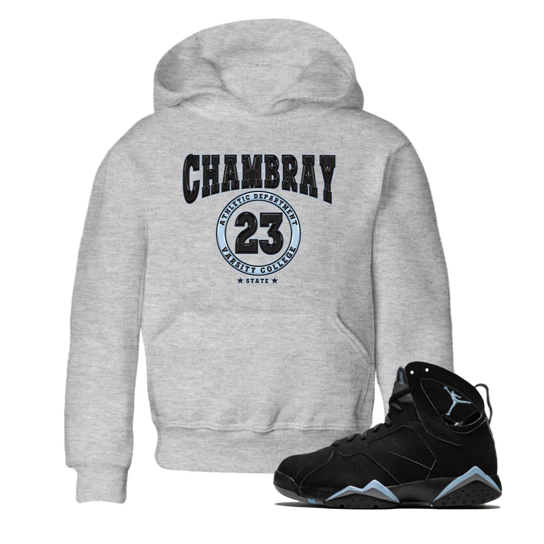 Air Jordan 7 Chambray shirt to match jordans Varsity Streetwear Sneaker Shirt AJ7 Chambray Drip Gear Zone Sneaker Matching Clothing Baby Toddler Heather Grey 1 T-Shirt