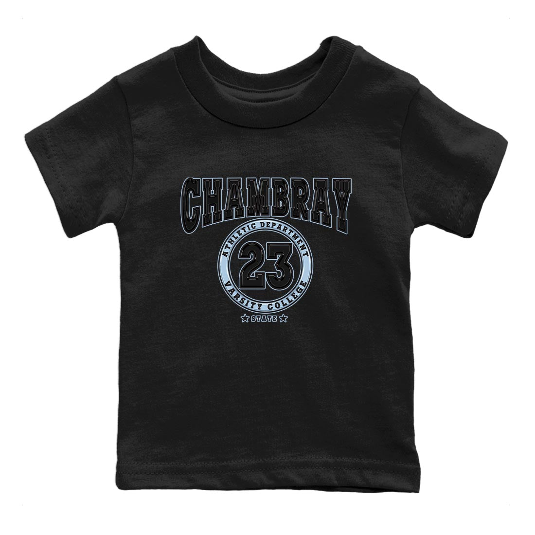 Air Jordan 7 Chambray shirt to match jordans Varsity Streetwear Sneaker Shirt AJ7 Chambray Drip Gear Zone Sneaker Matching Clothing Baby Toddler Black 2 T-Shirt