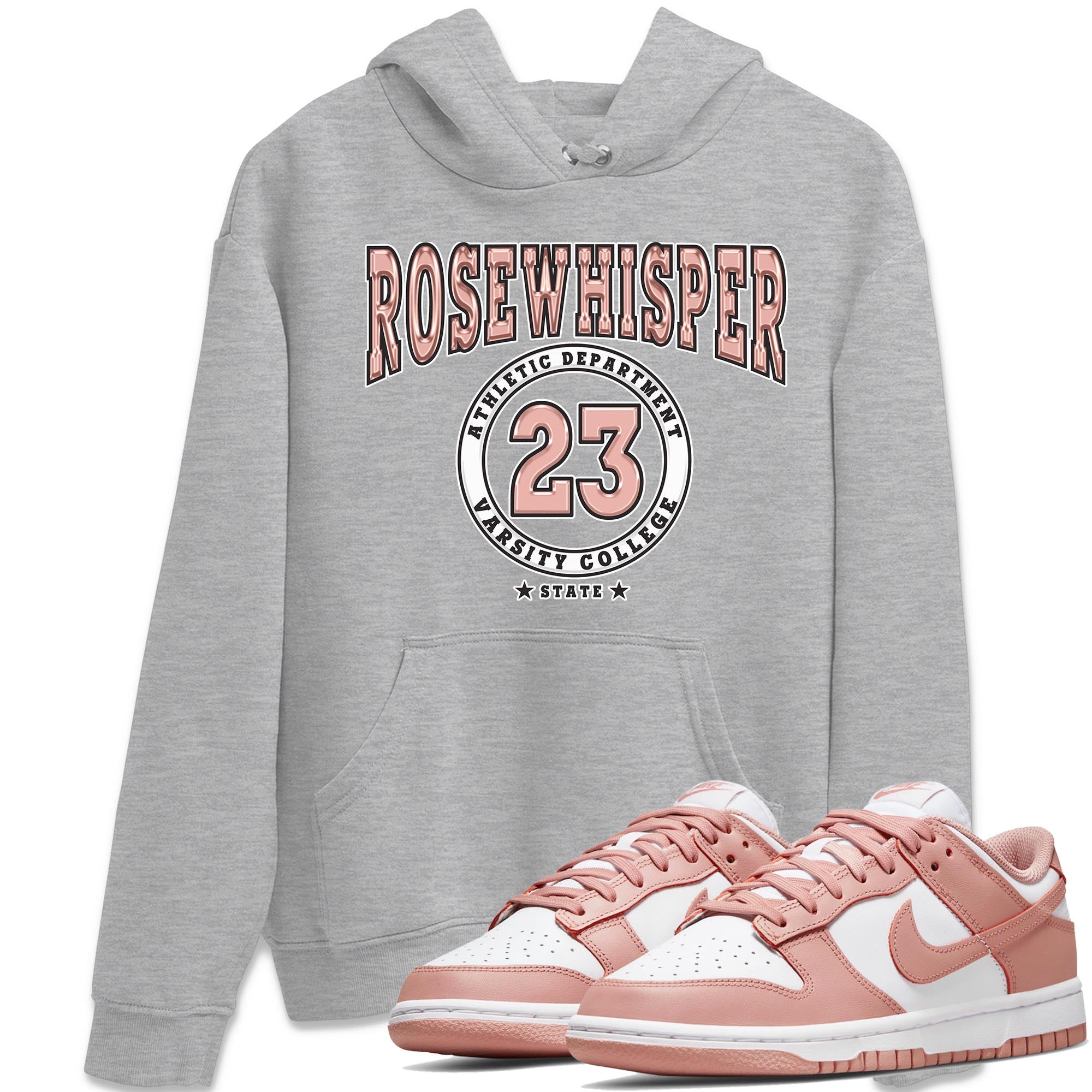 Nike Dunks Low Rose Whisper shirt to match jordans Varsity Streetwear Sneaker Shirt Nike Dunk Rose Whisper Drip Gear Zone Sneaker Matching Clothing Unisex Heather Grey 1 T-Shirt