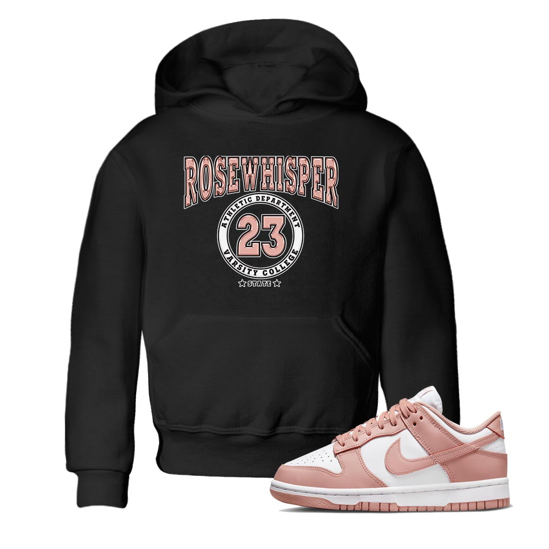 Nike Dunks Low Rose Whisper shirt to match jordans Varsity Streetwear Sneaker Shirt Nike Dunk Rose Whisper Drip Gear Zone Sneaker Matching Clothing Baby Toddler Black 1 T-Shirt