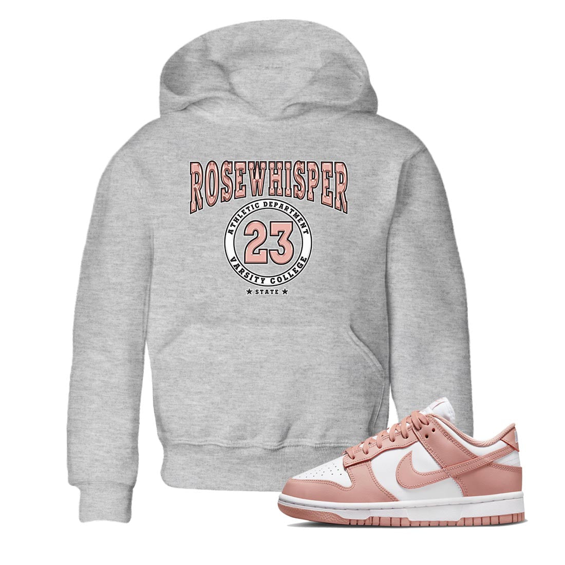 Nike Dunks Low Rose Whisper shirt to match jordans Varsity Streetwear Sneaker Shirt Nike Dunk Rose Whisper Drip Gear Zone Sneaker Matching Clothing Baby Toddler Heather Grey 1 T-Shirt