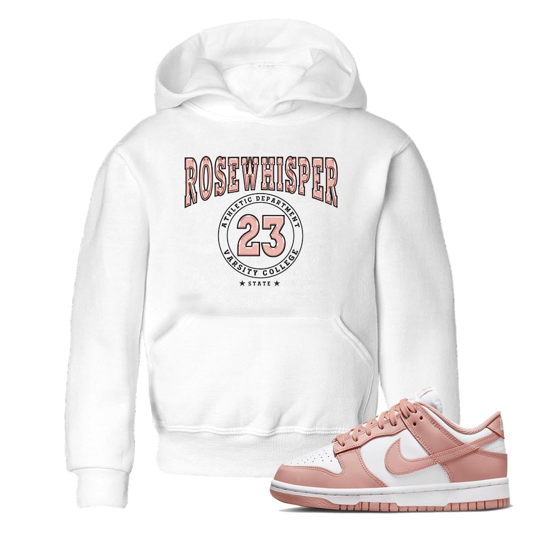 Nike Dunks Low Rose Whisper shirt to match jordans Varsity Streetwear Sneaker Shirt Nike Dunk Rose Whisper Drip Gear Zone Sneaker Matching Clothing Baby Toddler White 1 T-Shirt