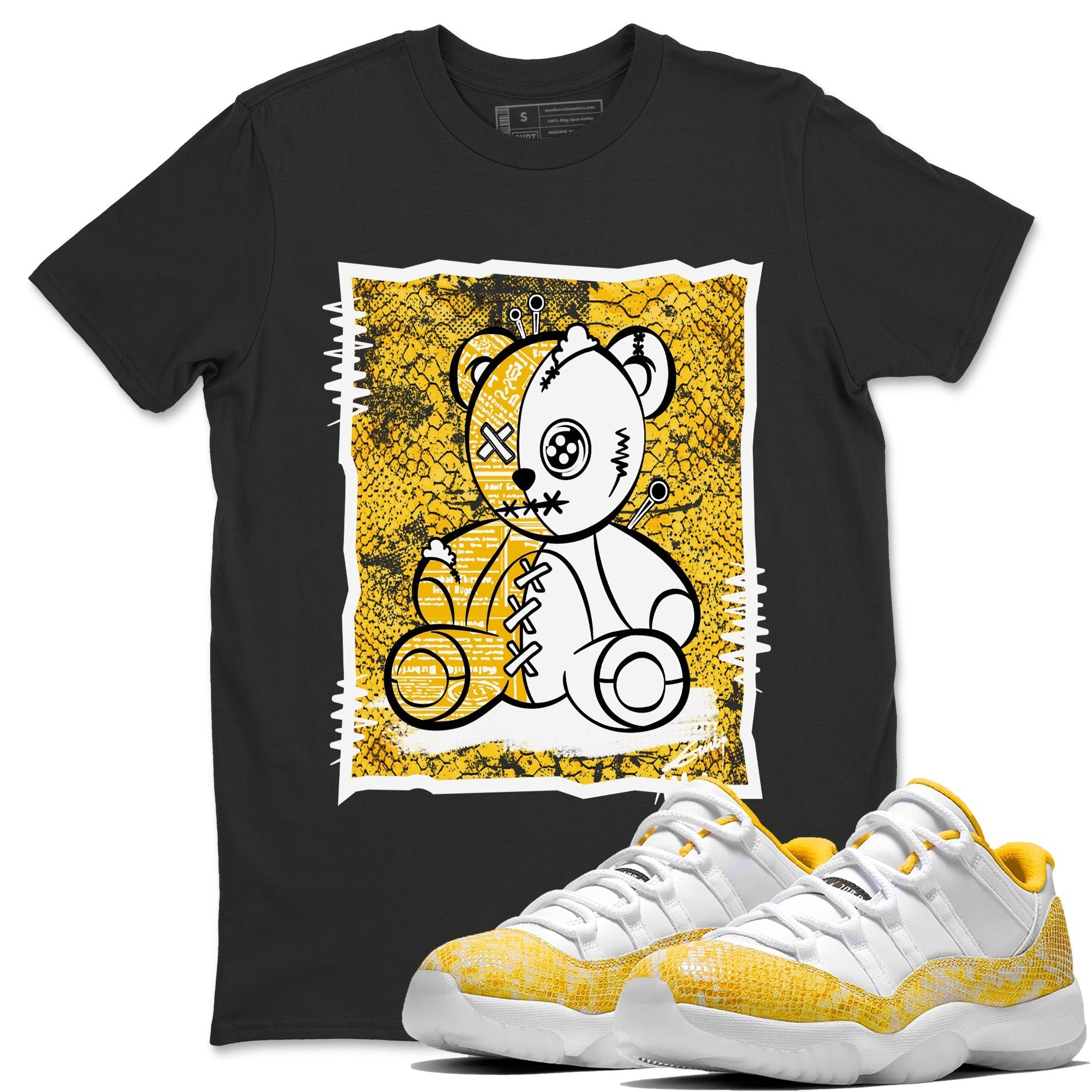 Jordan 11 Yellow Python Shirt To Match Jordans Vintage Bear Sneaker Tees Jordan 11 Yellow Python Drip Gear Zone Sneaker Matching Clothing Unisex Shirts