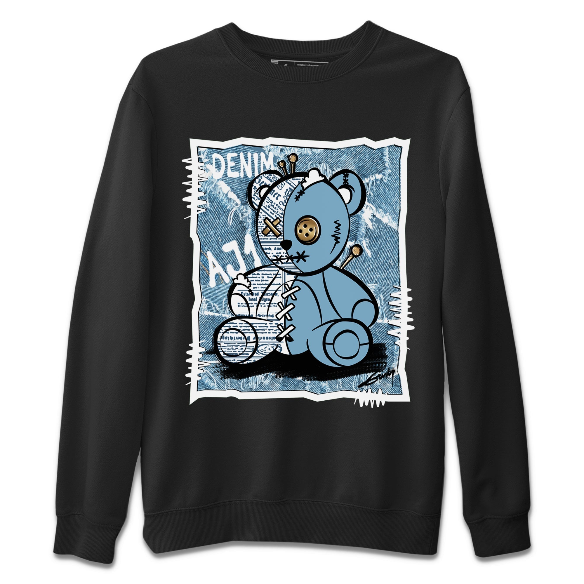 Jordan 1 Denim Sneaker Matching T-Shirt Vintage Bear Sneaker Tees Jordan 1 Denim Sneaker Release Tees Crew Neck Tees