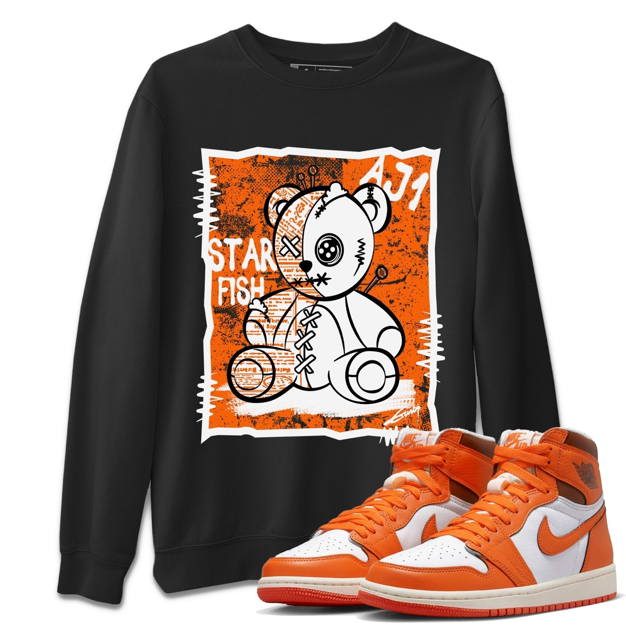 Jordan 1 Starfish Shirt To Match Jordans Vintage Bear Sneaker Tees Jordan 1 Starfish Drip Gear Zone Sneaker Matching Clothing Unisex Shirts