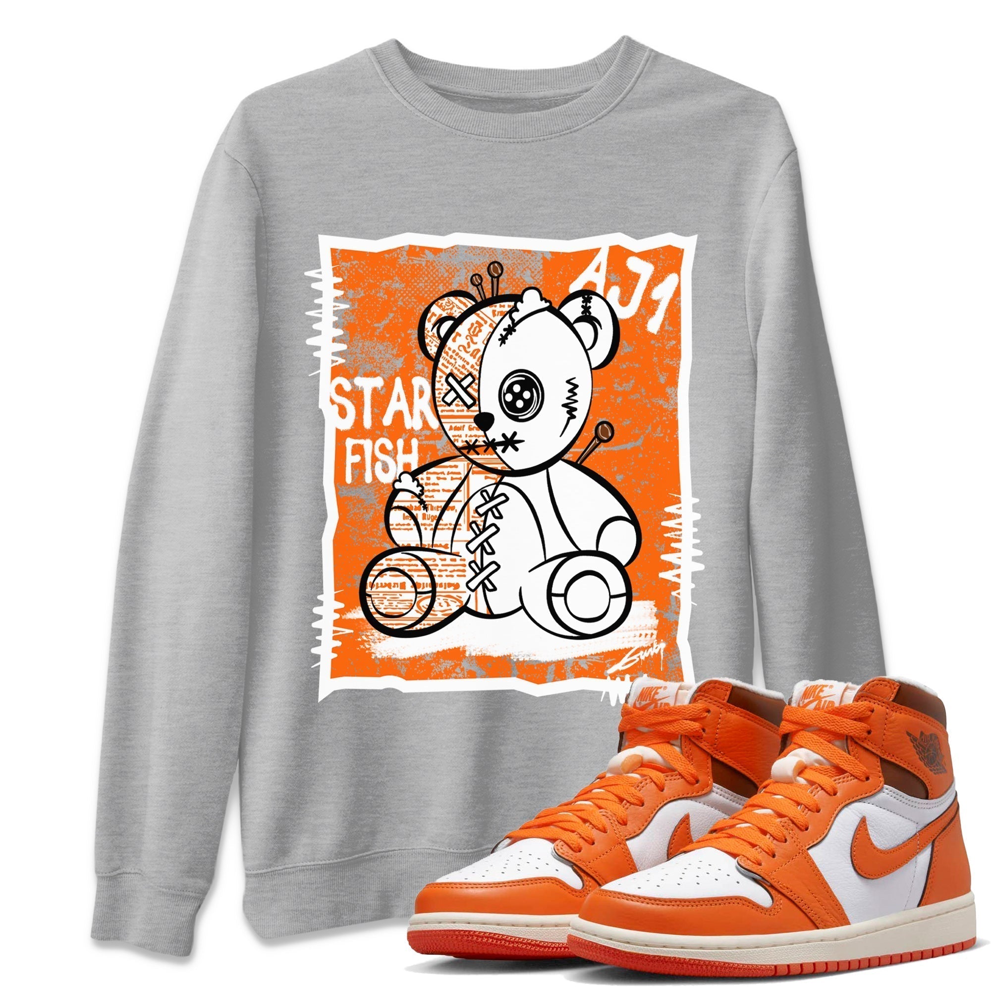 Jordan 1 Starfish Shirt To Match Jordans Vintage Bear Sneaker Tees Jordan 1 Starfish Drip Gear Zone Sneaker Matching Clothing Unisex Shirts