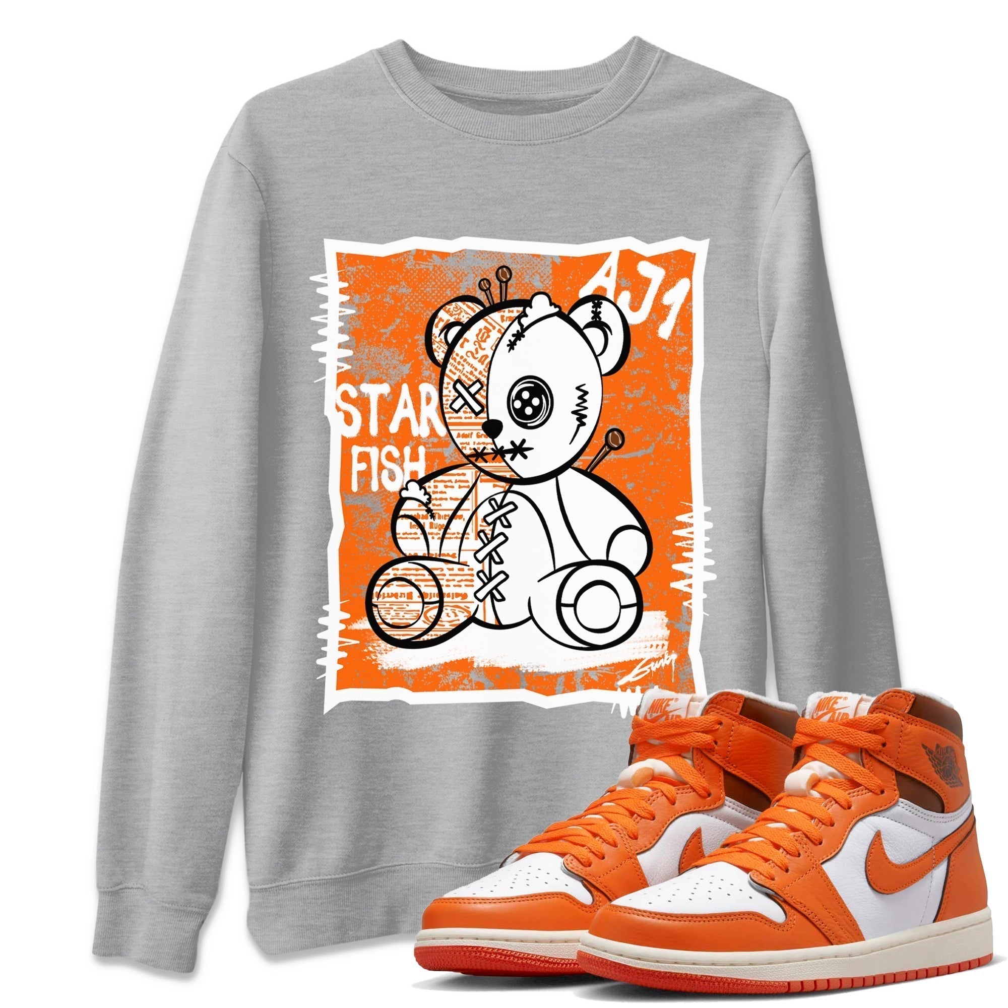 Jordan 1 Starfish Shirt To Match Jordans Vintage Bear Sneaker Tees Jordan 1 Starfish Drip Gear Zone Sneaker Matching Clothing Unisex Shirts